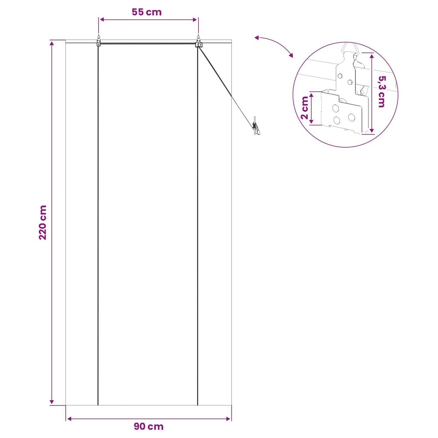 Roletta Barna 90 x 220 cm Bambusz