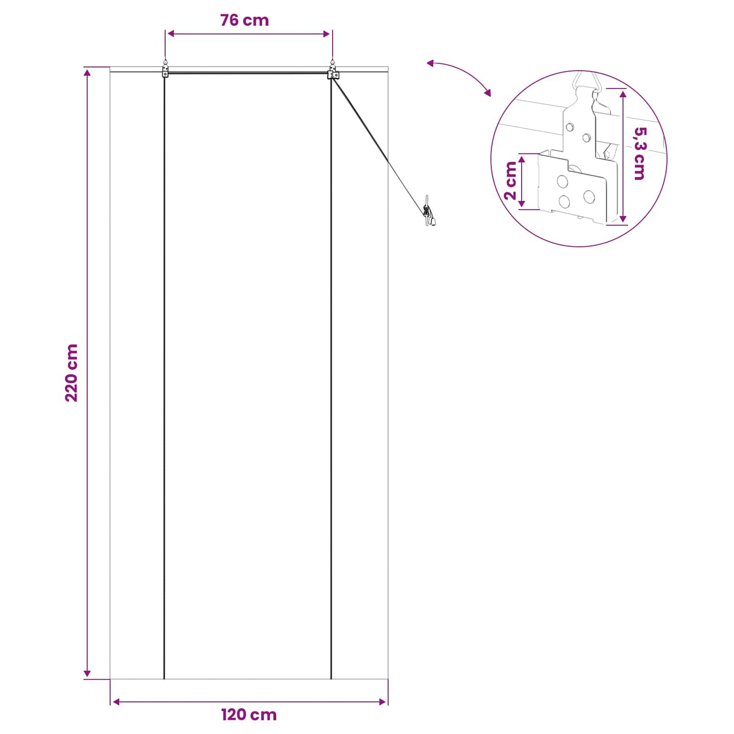 Roletta Barna 120 x 220 cm Bambusz