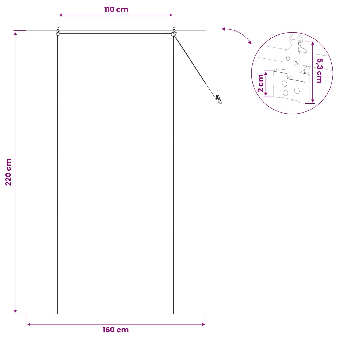 Roletta Barna 160 x 220 cm Bambusz