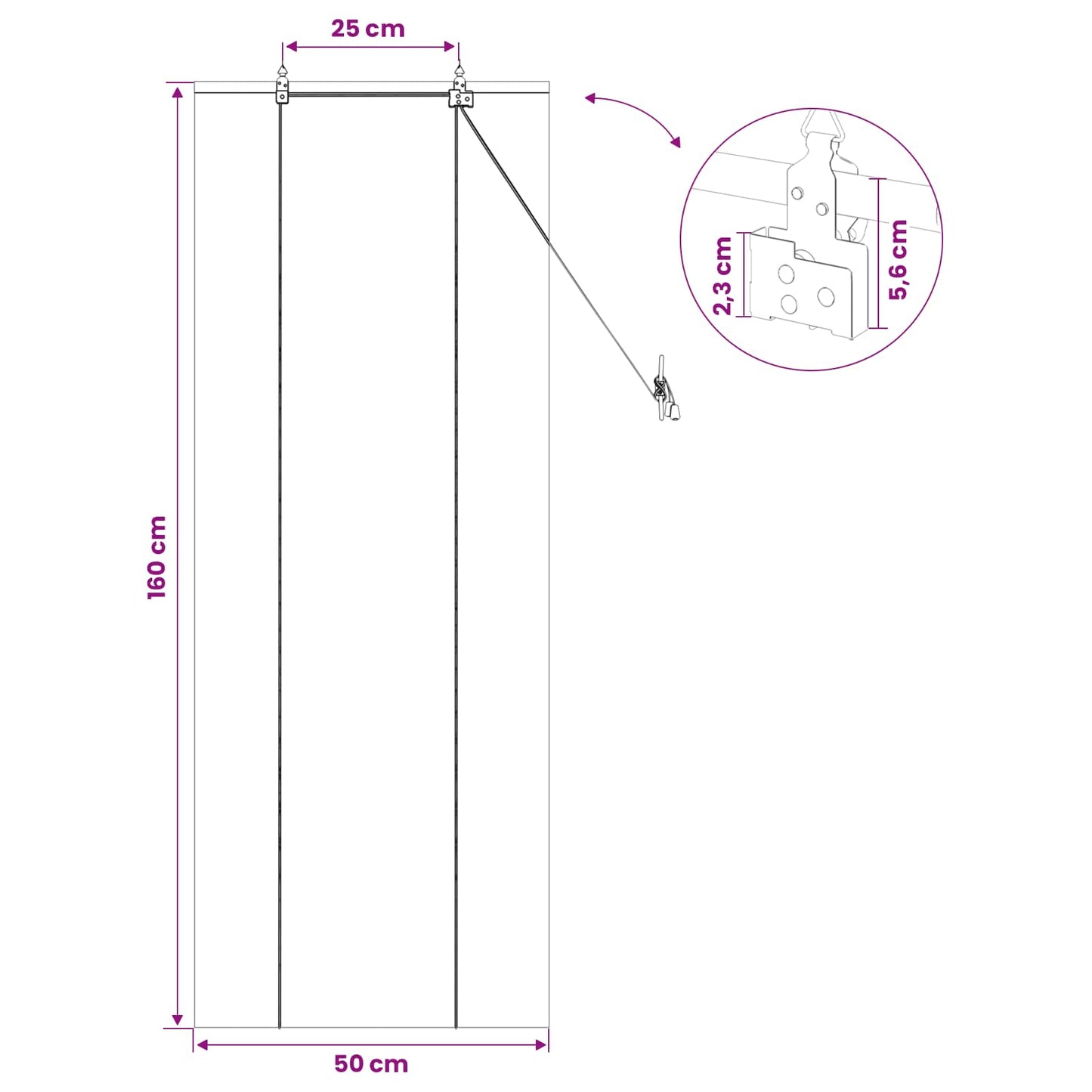 Roletta Természetes 50 x 160 cm Bambusz