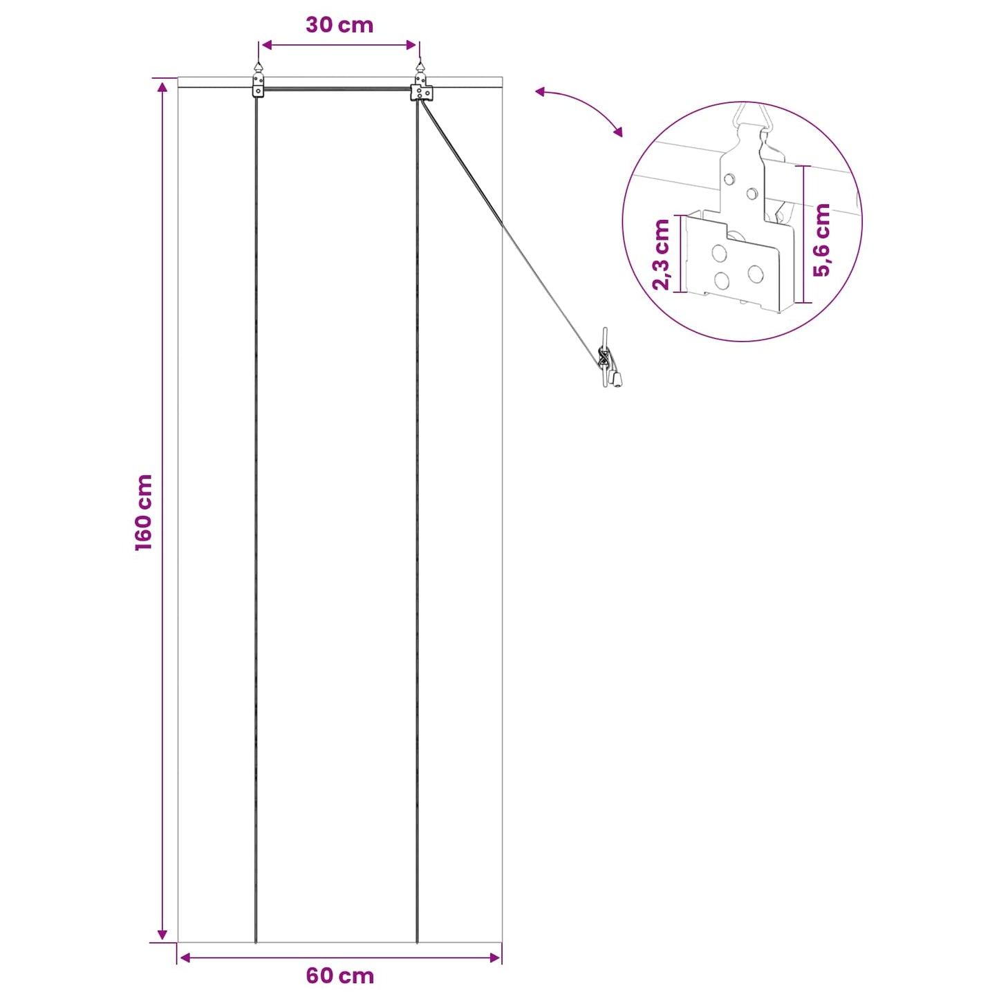 Roletta Természetes 60 x 160 cm Bambusz