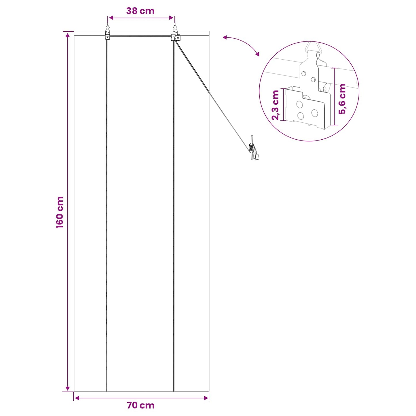 Roletta Természetes 70 x 160 cm Bambusz