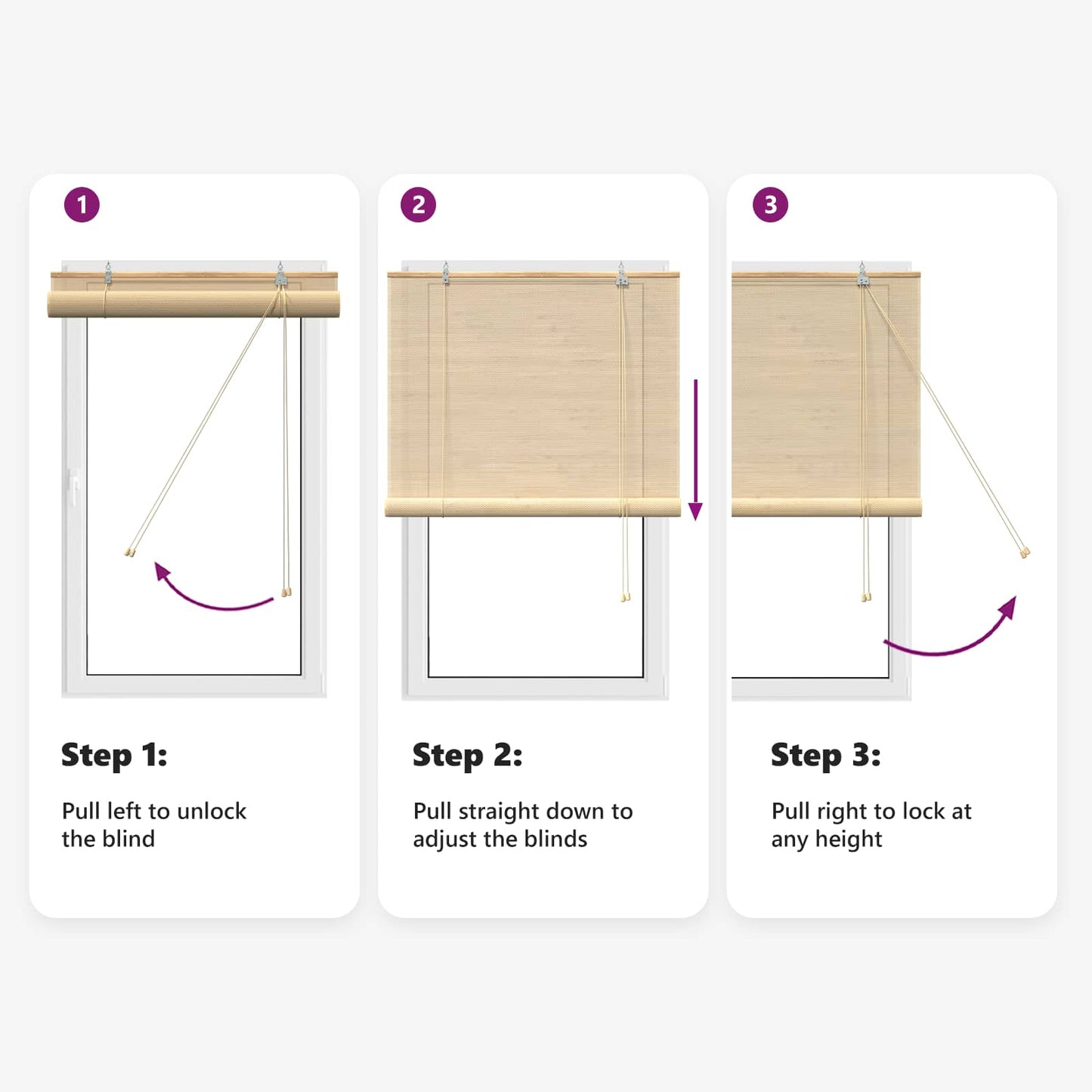 Roletta Természetes 150 x 160 cm Bambusz