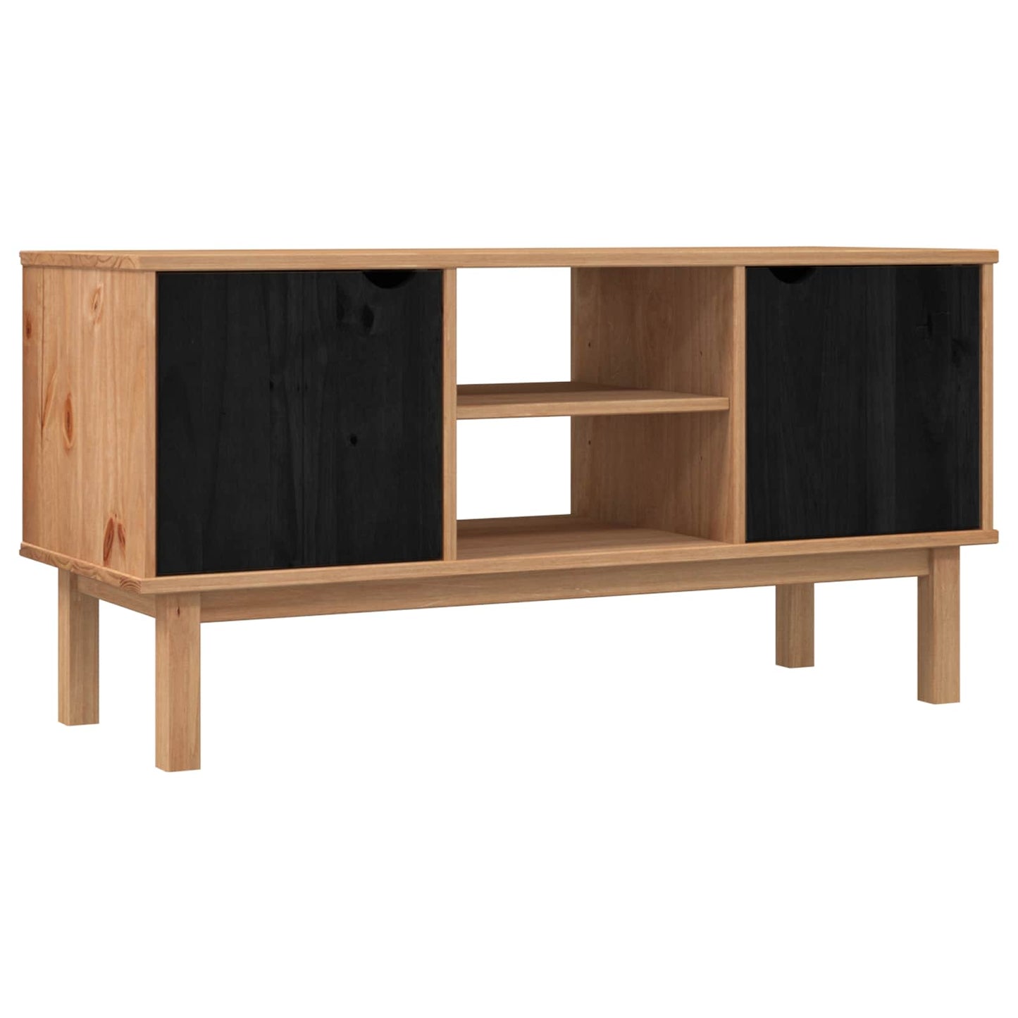 TV állvány OTTA 113,5 x 43 x 57 cm Fekete Tömör Fenyőfa