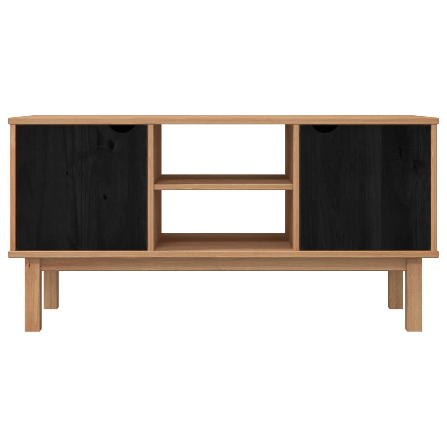 TV állvány OTTA 113,5 x 43 x 57 cm Fekete Tömör Fenyőfa