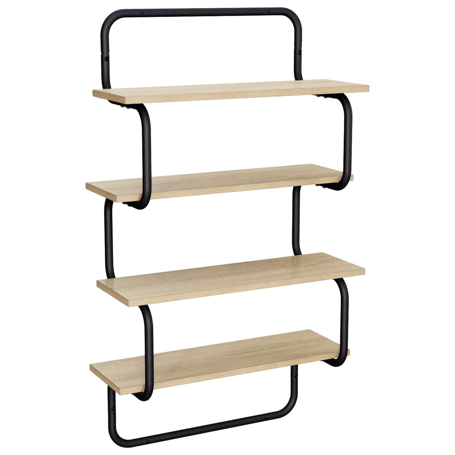 4-Tier Fali Polc Sonoma Tölgy 80 x 24,5 x 104 cm Szerelt Fa