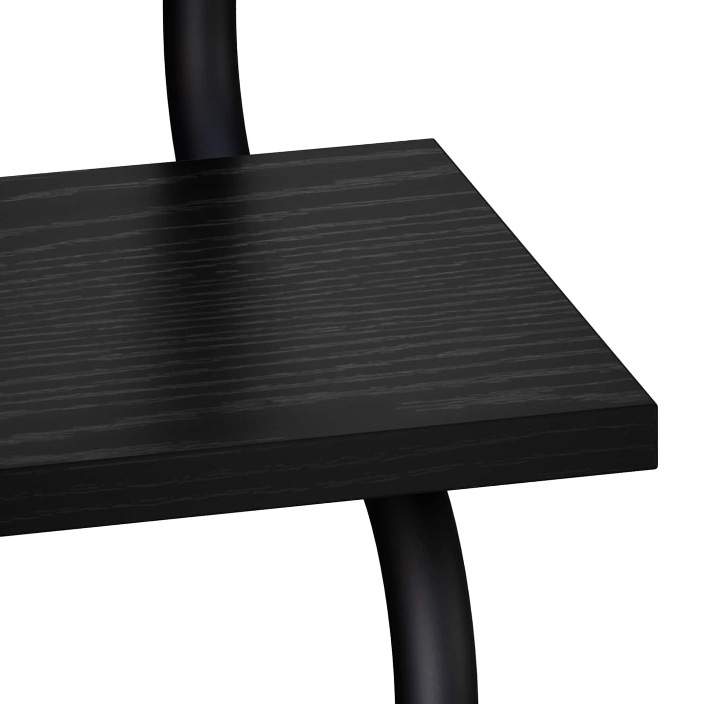 4-Tier Fali Polc Fekete Tölgy 60 x 24,5 x 104 cm Szerelt Fa
