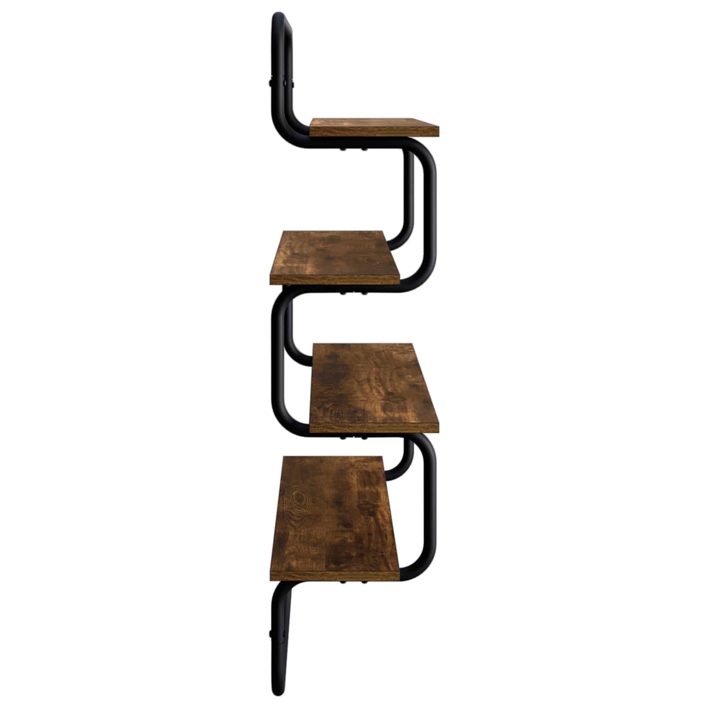 4-Tier Fali Polc Füstös Tölgy 60 x 24,5 x 104 cm Szerelt Fa
