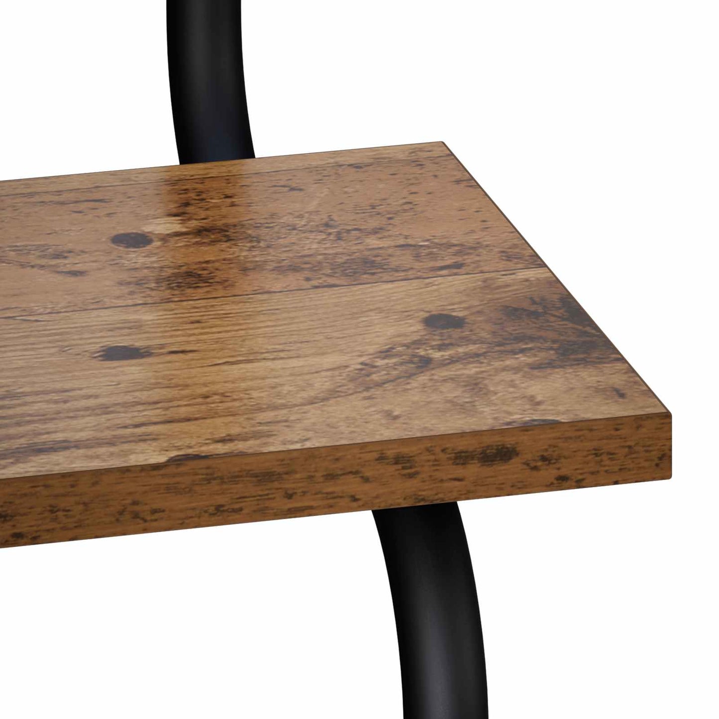 4-Tier Fali Polc Antik Fa 60 x 24,5 x 104 cm Szerelt Fa