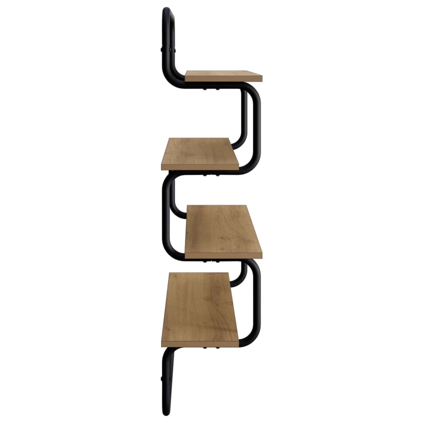 4-Tier Fali Polc Kézműves Tölgy 60 x 24,5 x 104 cm Szerelt Fa