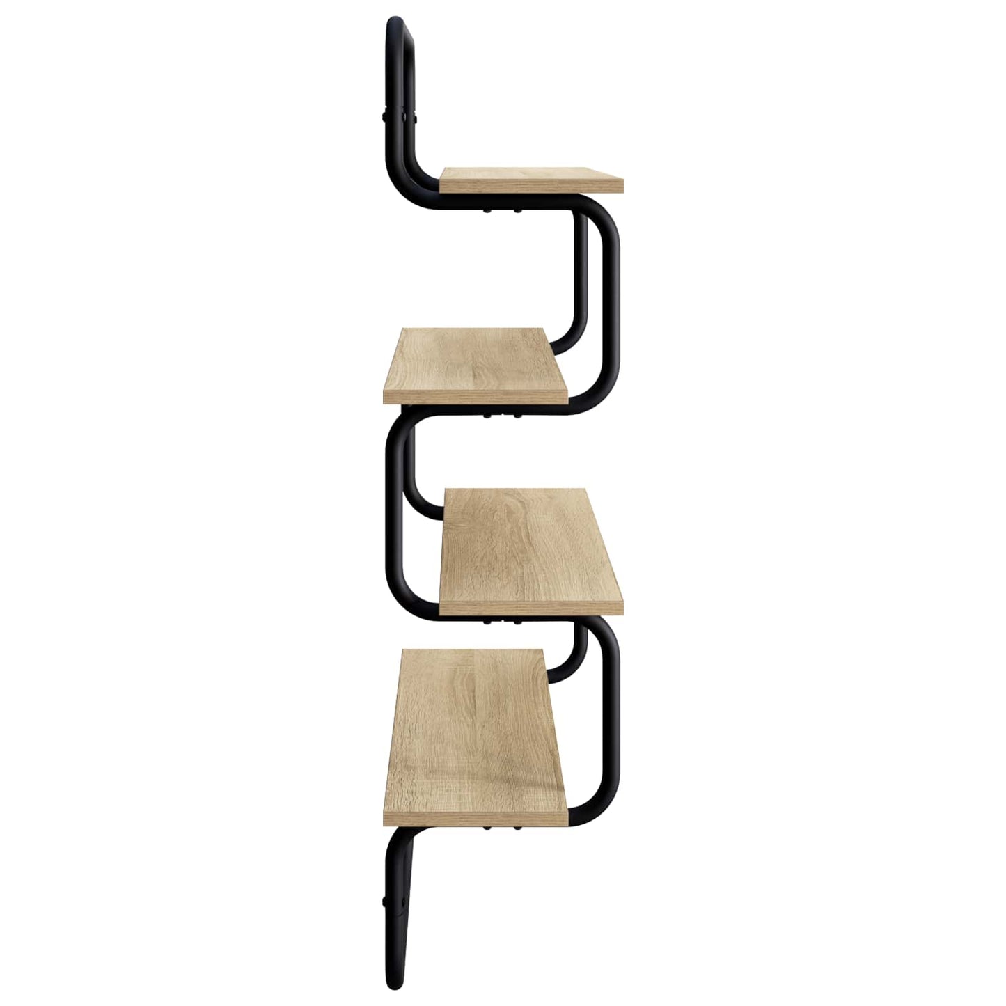 4-Tier Fali Polc Sonoma Tölgy 40 x 24,5 x 104 cm Szerelt Fa