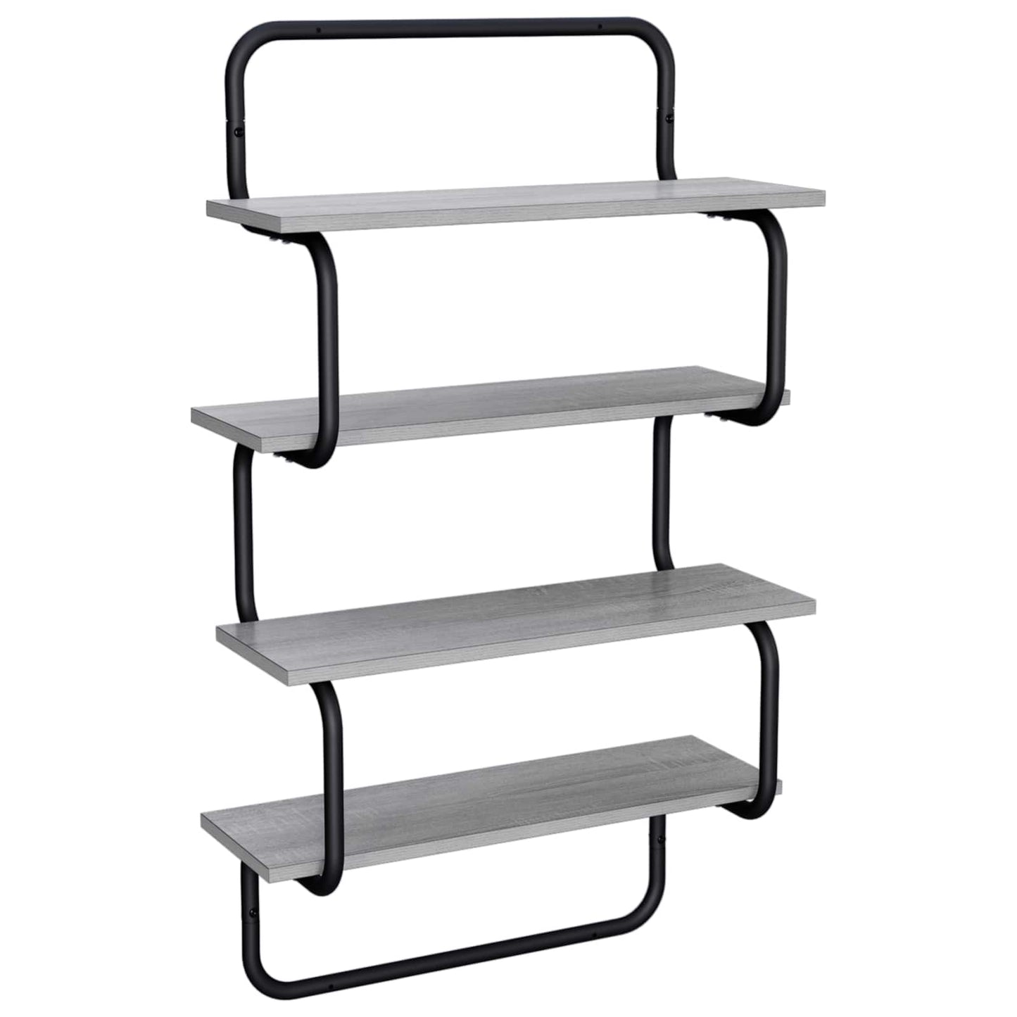 4-Tier Fali Polc Szürke Sonoma 40 x 24,5 x 104 cm Szerelt Fa