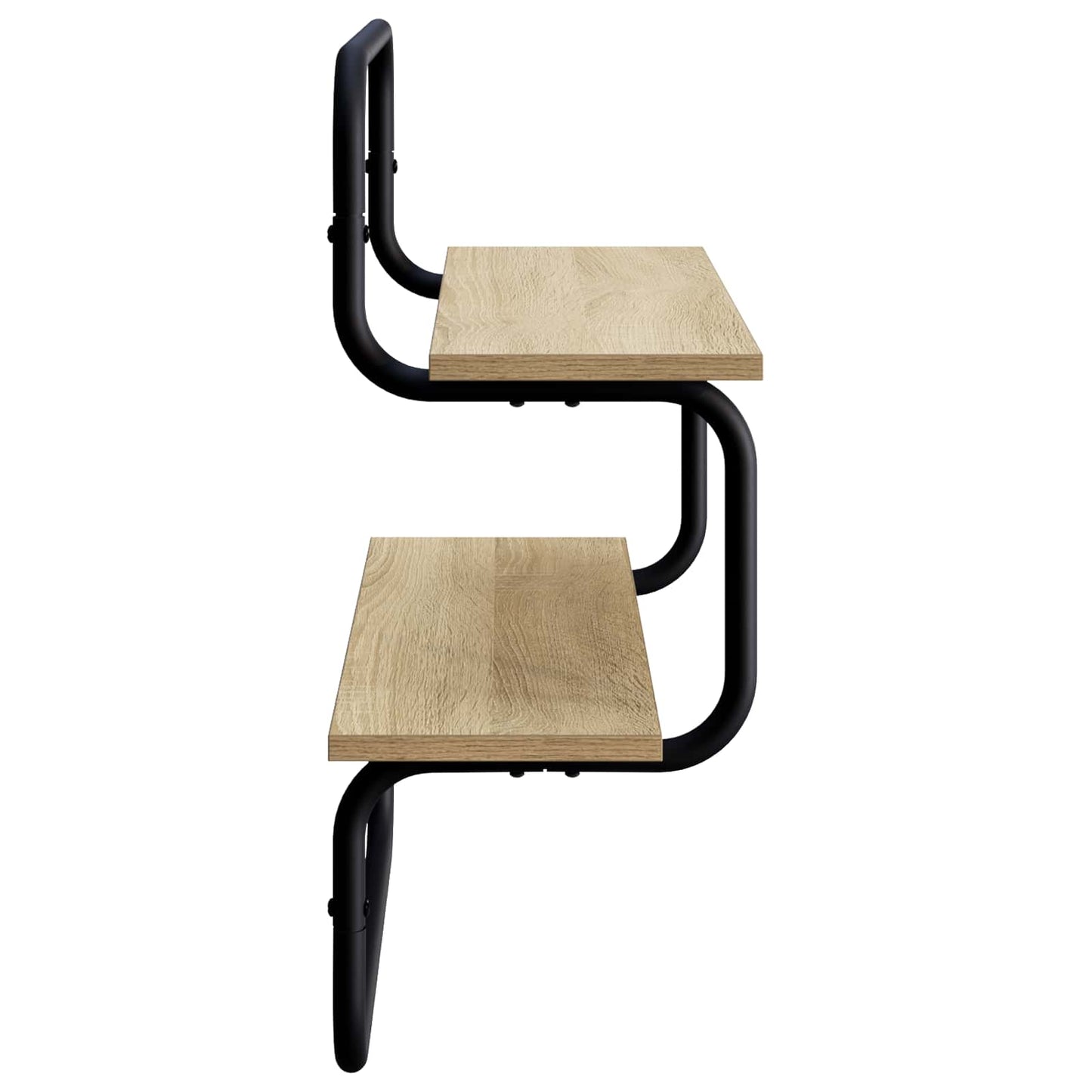 2 szintes fali polc Sonoma Tölgy 80 x 24,5 x 61 cm Szerelt Fa