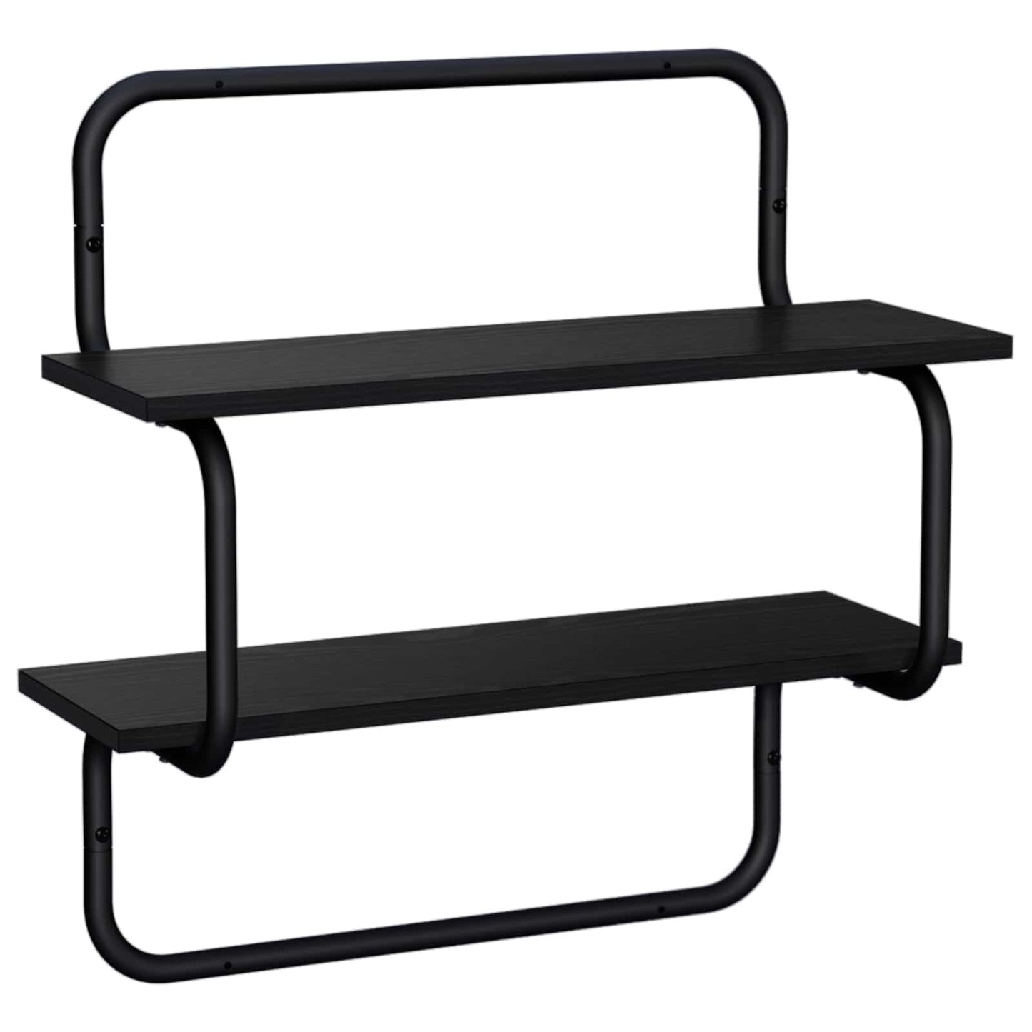 2 szintes fali polc Fekete Tölgy 60 x 24,5 x 61 cm Szerelt Fa