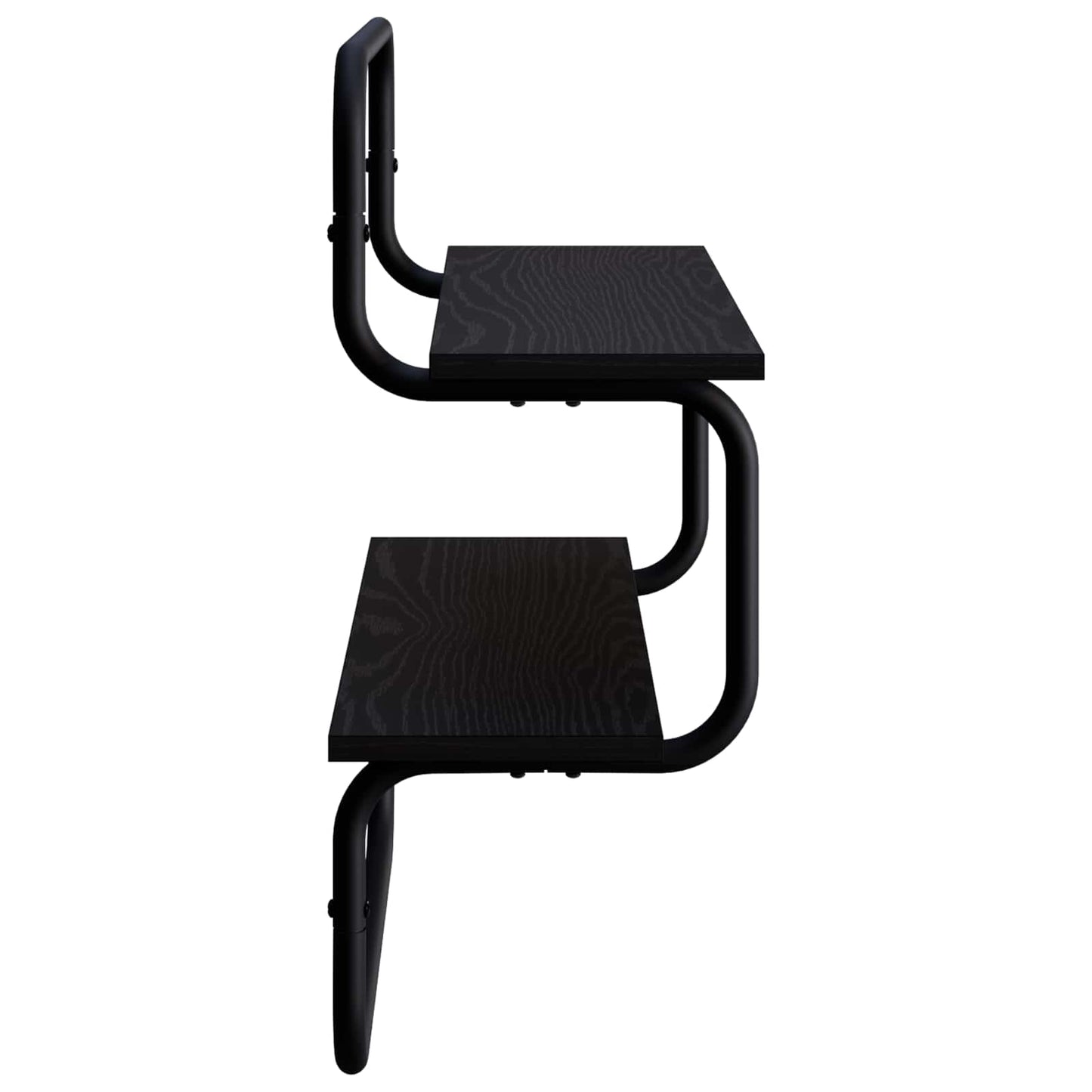2 szintes fali polc Fekete Tölgy 60 x 24,5 x 61 cm Szerelt Fa