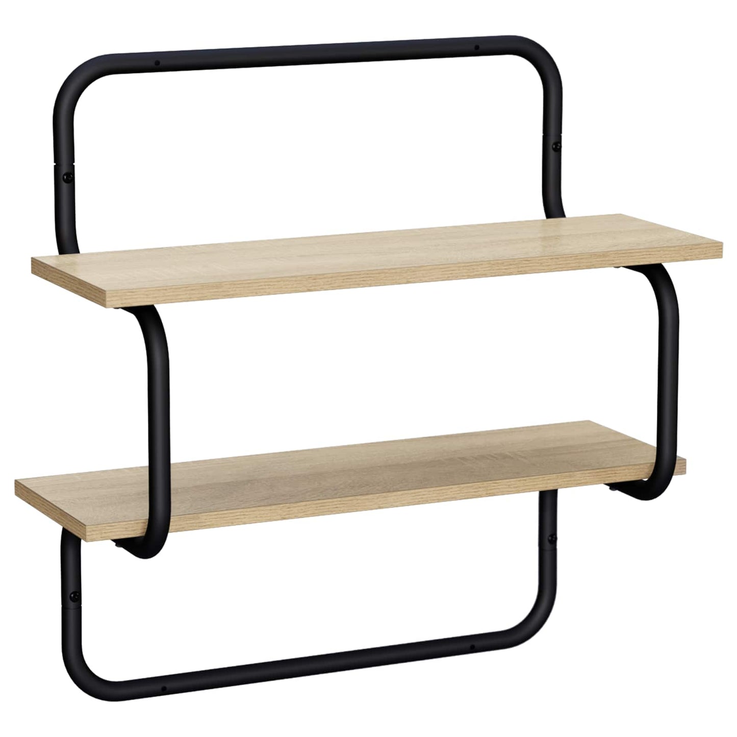 2 szintes fali polc Sonoma Tölgy 60 x 24,5 x 61 cm Szerelt Fa
