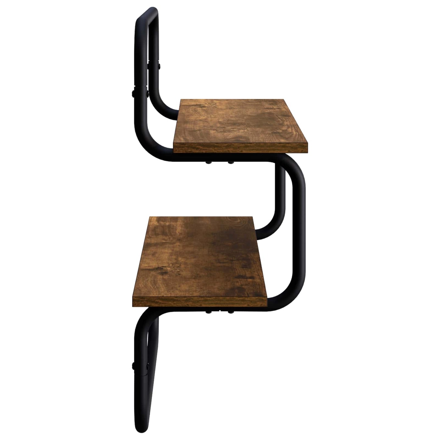 2 szintes fali polc Füstös Tölgy 60 x 24,5 x 61 cm Szerelt Fa