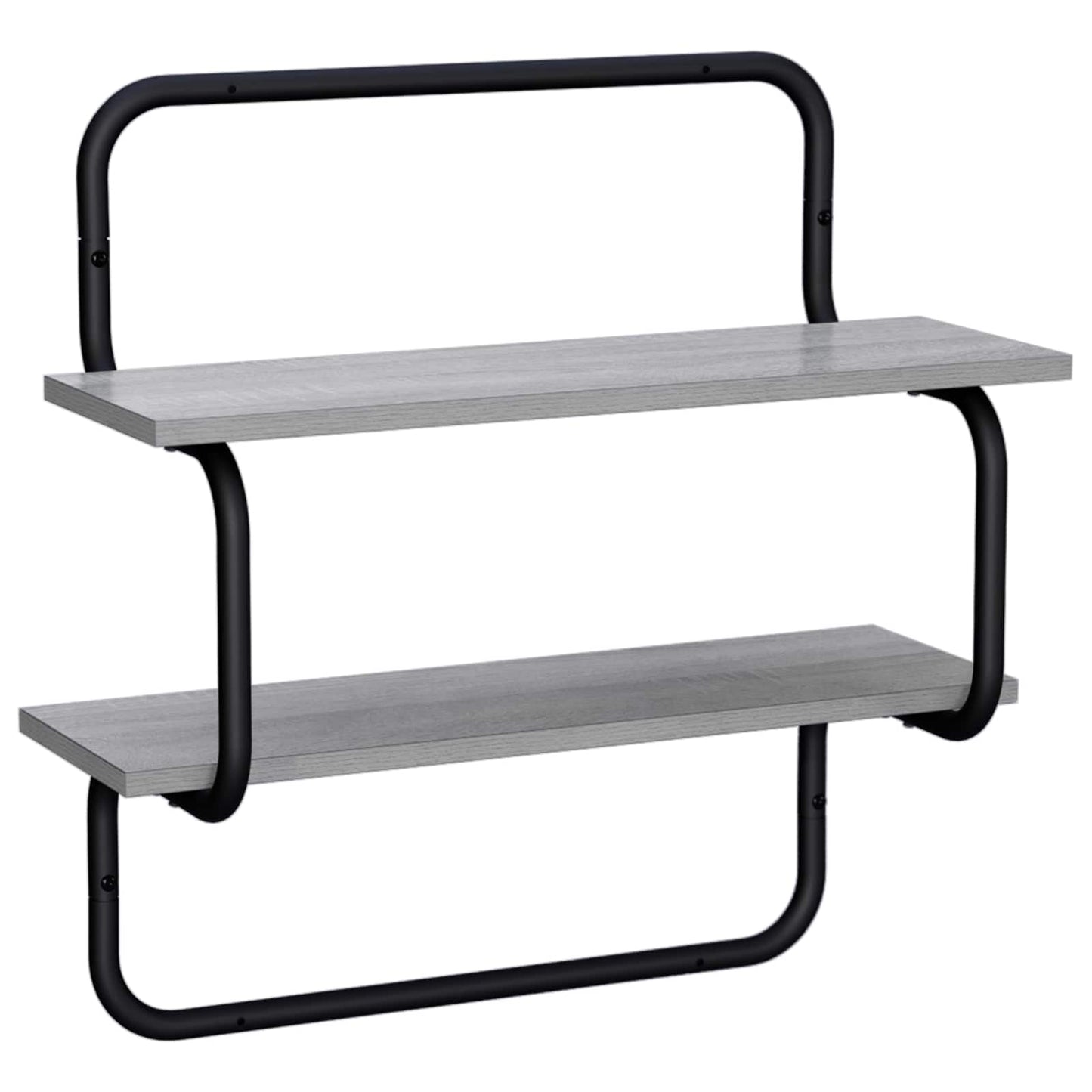 2 szintes fali polc Szürke Sonoma 60 x 24,5 x 61 cm Szerelt Fa