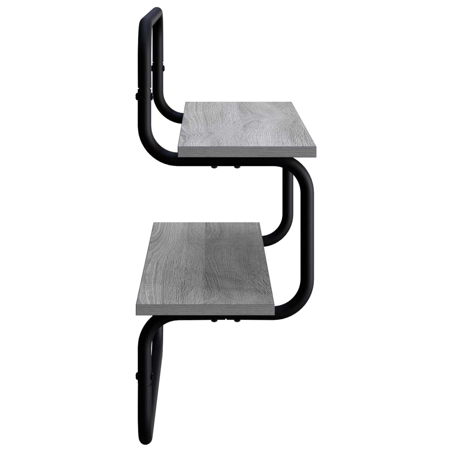 2 szintes fali polc Szürke Sonoma 60 x 24,5 x 61 cm Szerelt Fa