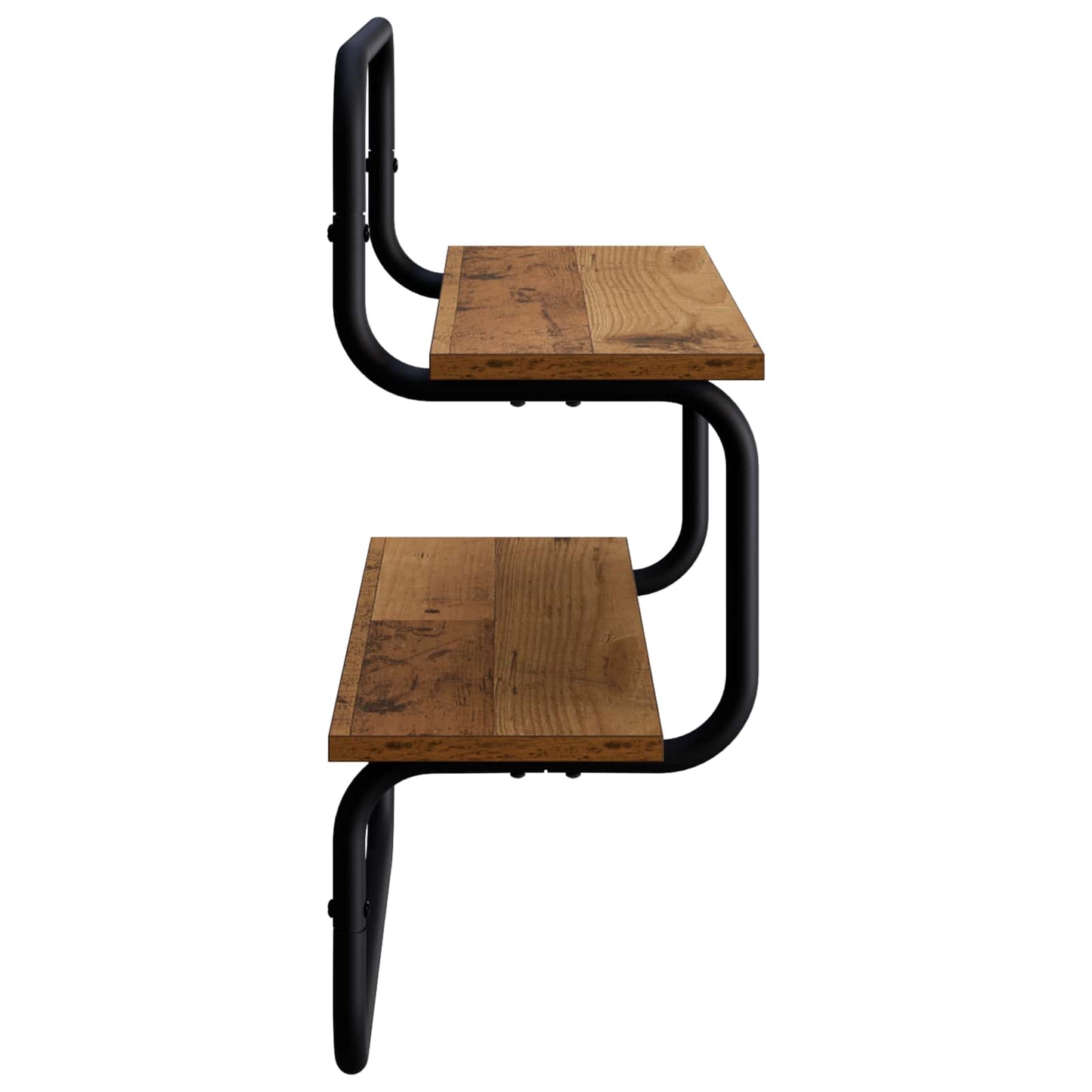 2 szintes fali polc Antik Fa 60 x 24,5 x 61 cm Szerelt Fa