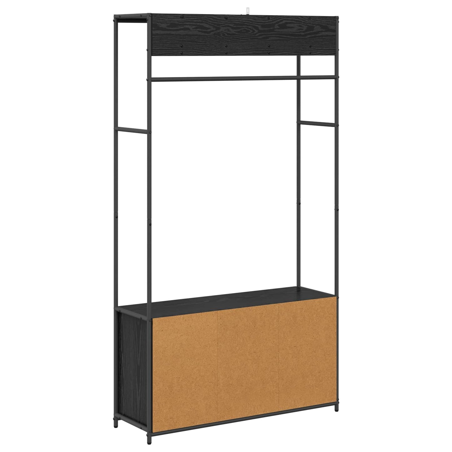 Kabátállvány cipőpaddal Fekete Tölgy 100 x 32 x 180,5 cm