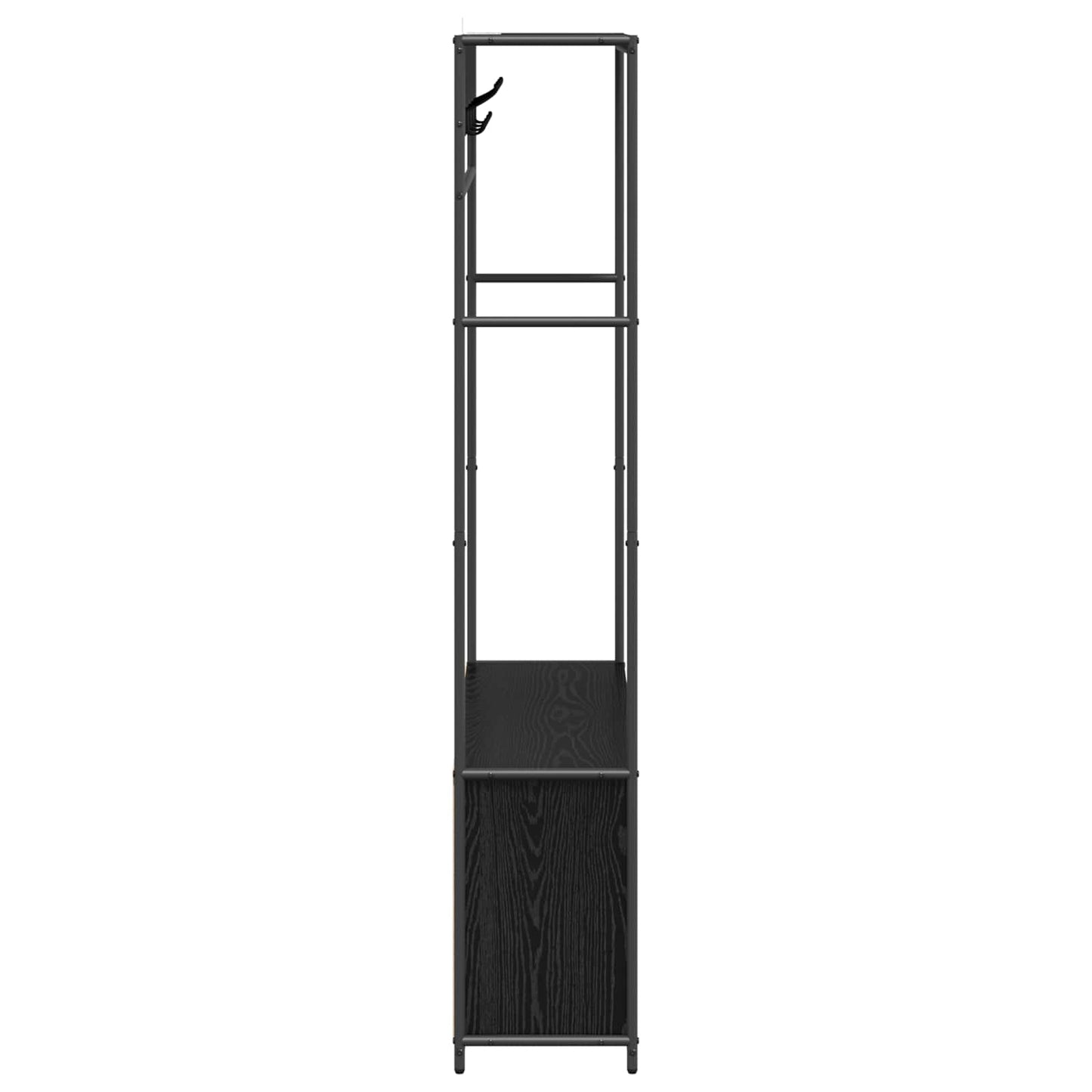 Kabátállvány cipőpaddal Fekete Tölgy 100 x 32 x 180,5 cm