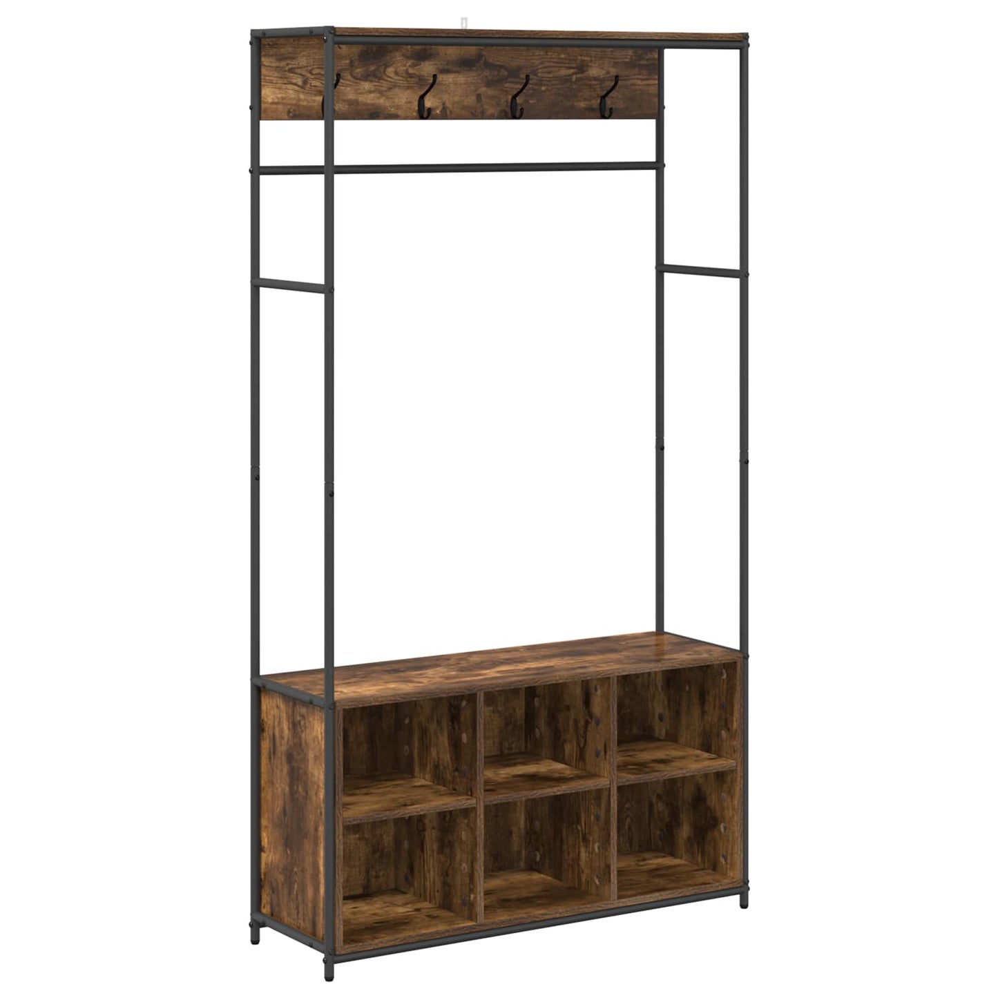 Kabátállvány cipőpaddal Füstös Tölgy 100 x 32 x 180,5 cm