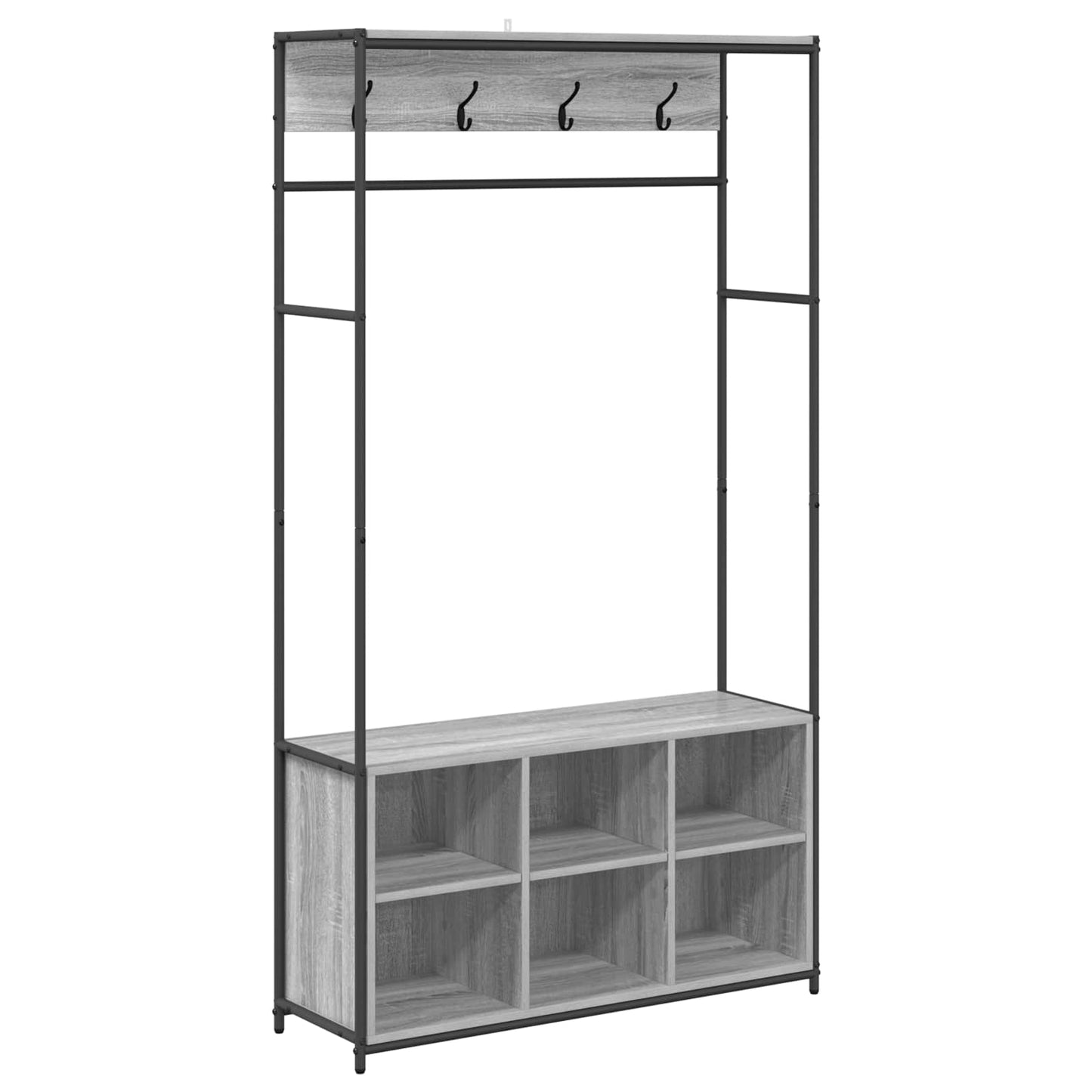 Kabátállvány cipőpaddal Szürke Sonoma 100 x 32 x 180,5 cm