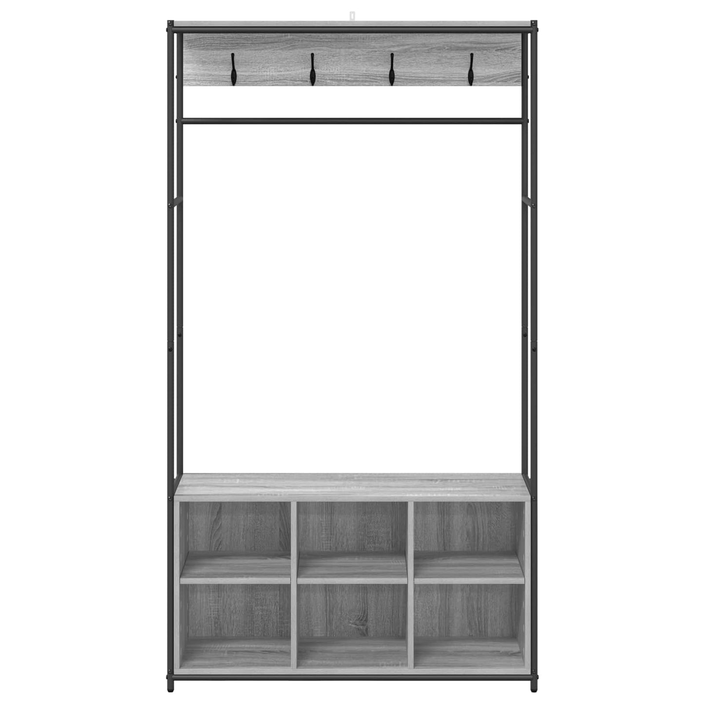 Kabátállvány cipőpaddal Szürke Sonoma 100 x 32 x 180,5 cm