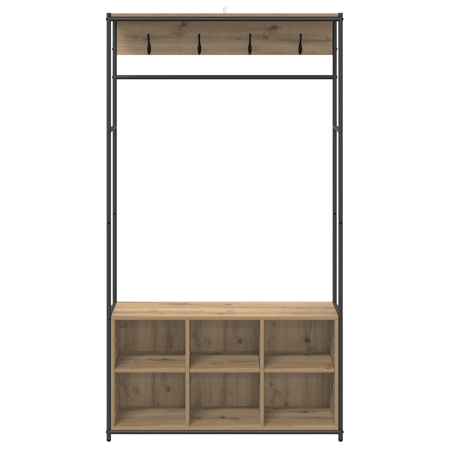 Kabátállvány cipőpaddal Kézműves Tölgy 100 x 32 x 180,5 cm