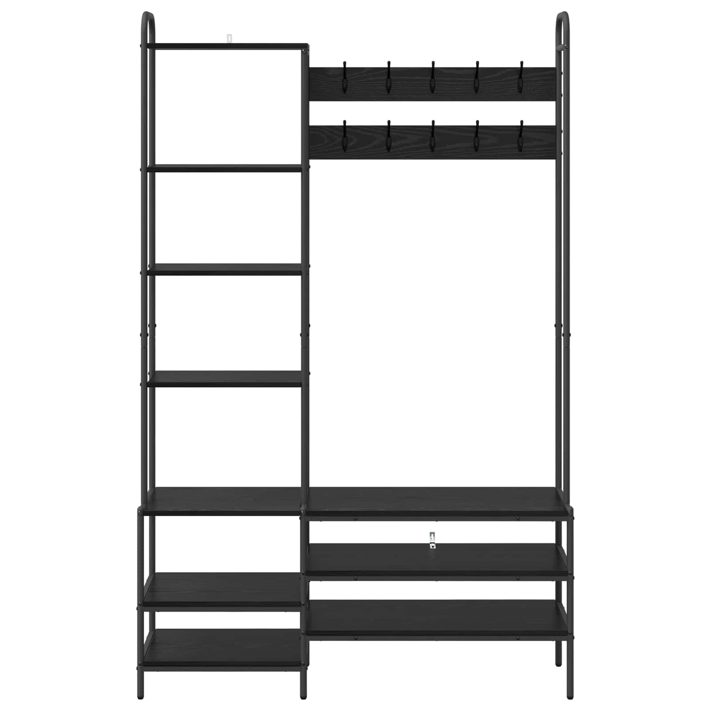 Kabátállvány cipőpaddal Fekete Tölgy 120,5 x 34 x 190 cm