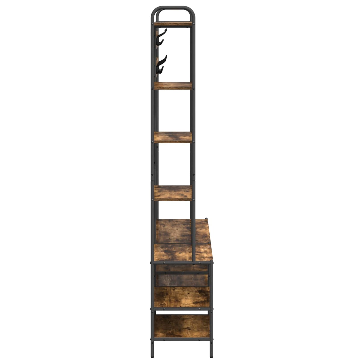 Kabátállvány cipőpaddal Füstös Tölgy 120,5 x 34 x 190 cm