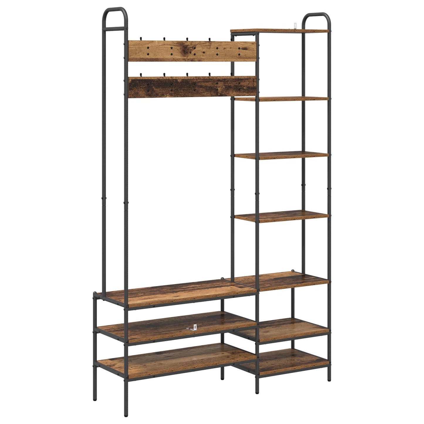 Kabátállvány cipőpaddal Antik Fa 120,5 x 34 x 190 cm Szerelt Fa