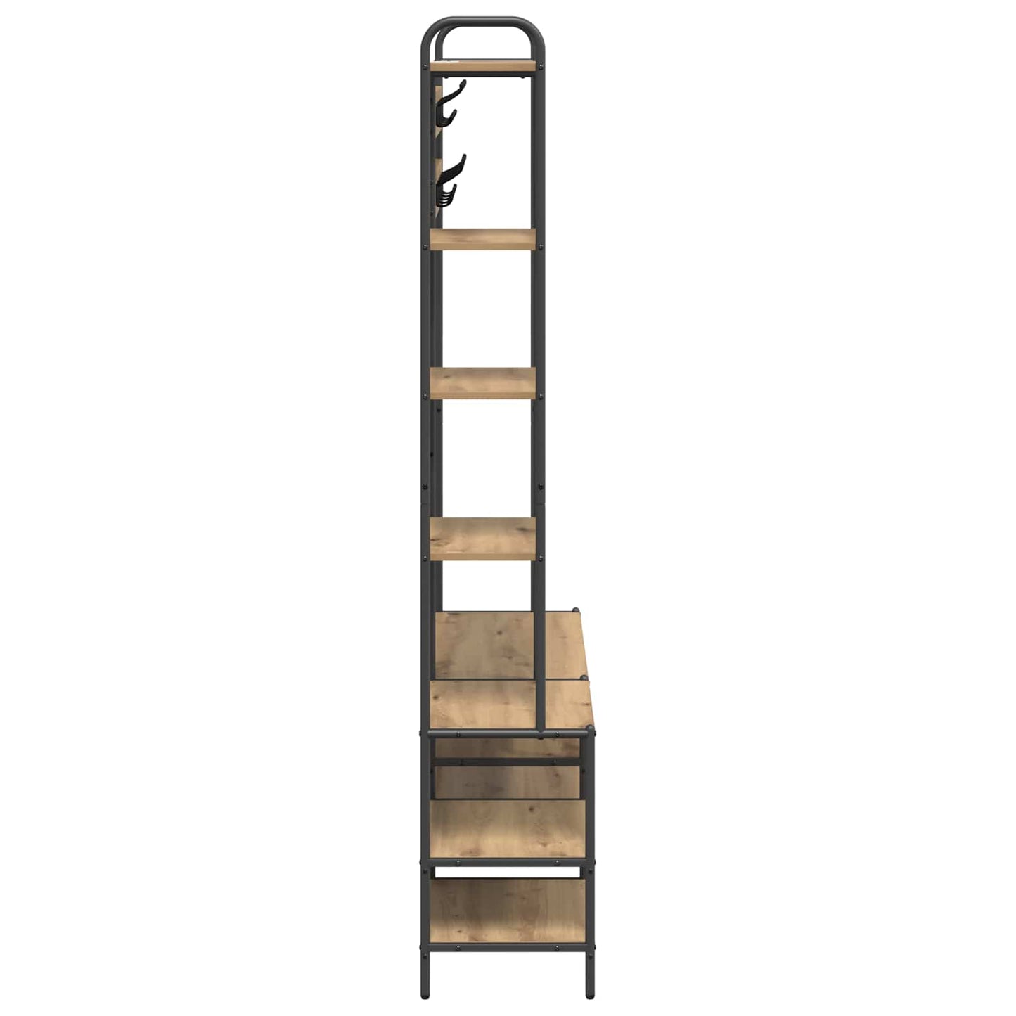 Kabátállvány cipőpaddal Kézműves Tölgy 120,5 x 34 x 190 cm