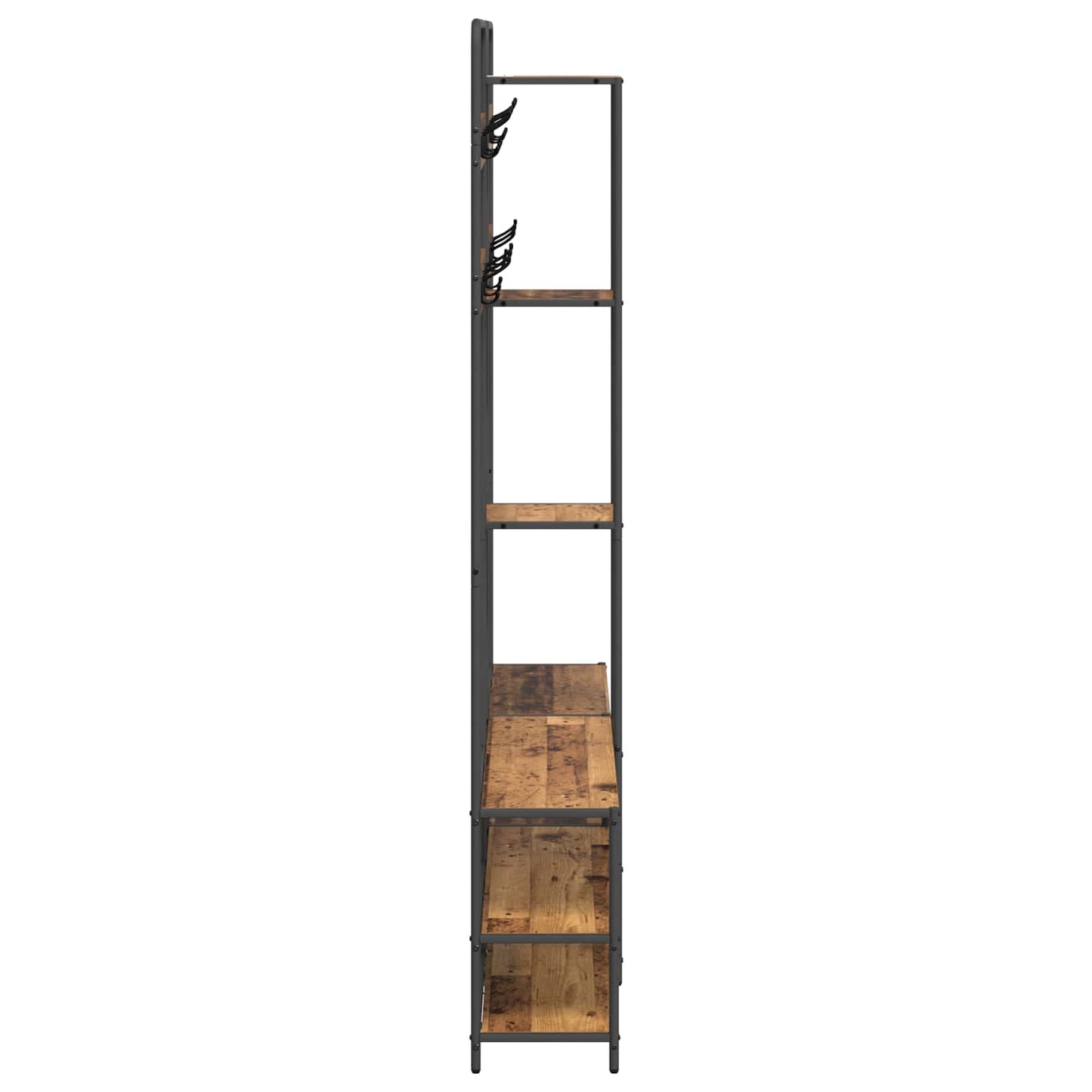 Kabátállvány cipőpaddal Antik Fa 143 x 30 x 199,5 cm Szerelt Fa