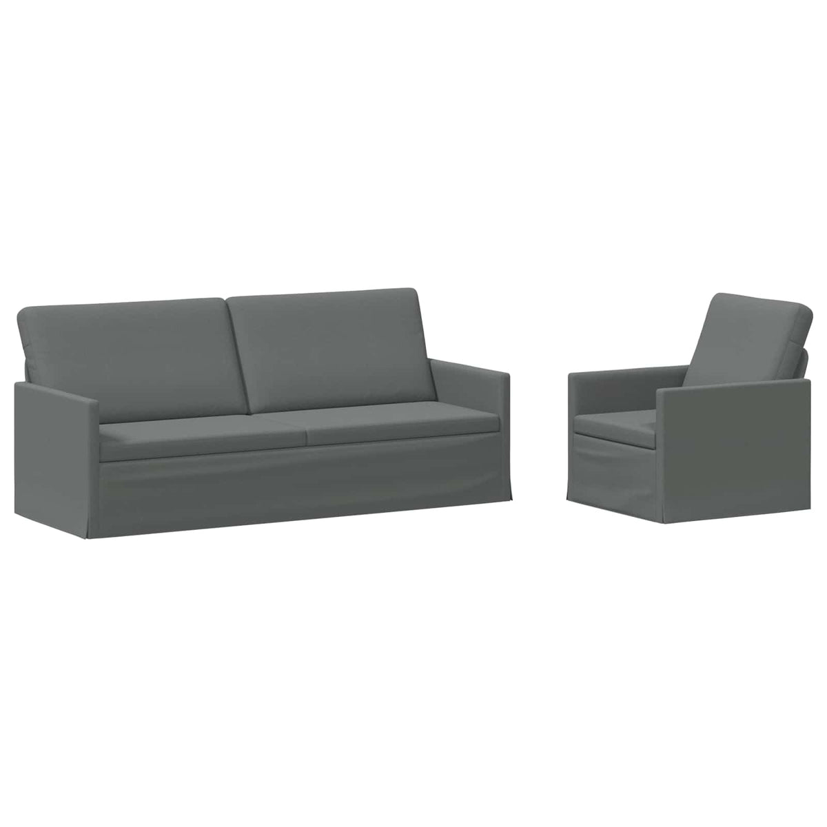 Kanapé Szett 2 pcs Sötétszürke Szövet