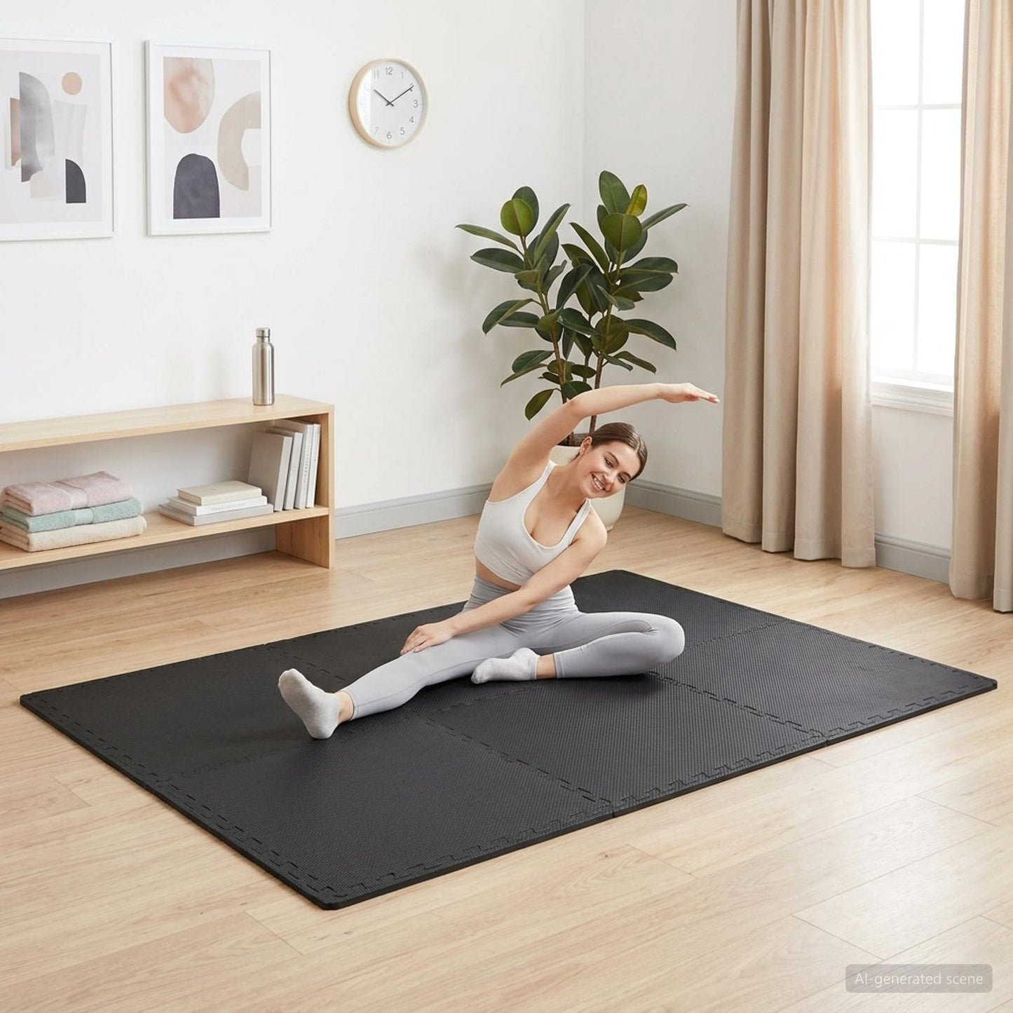 Medence aljzat 12 db Fekete 4,32 ㎡ EVA Hab
