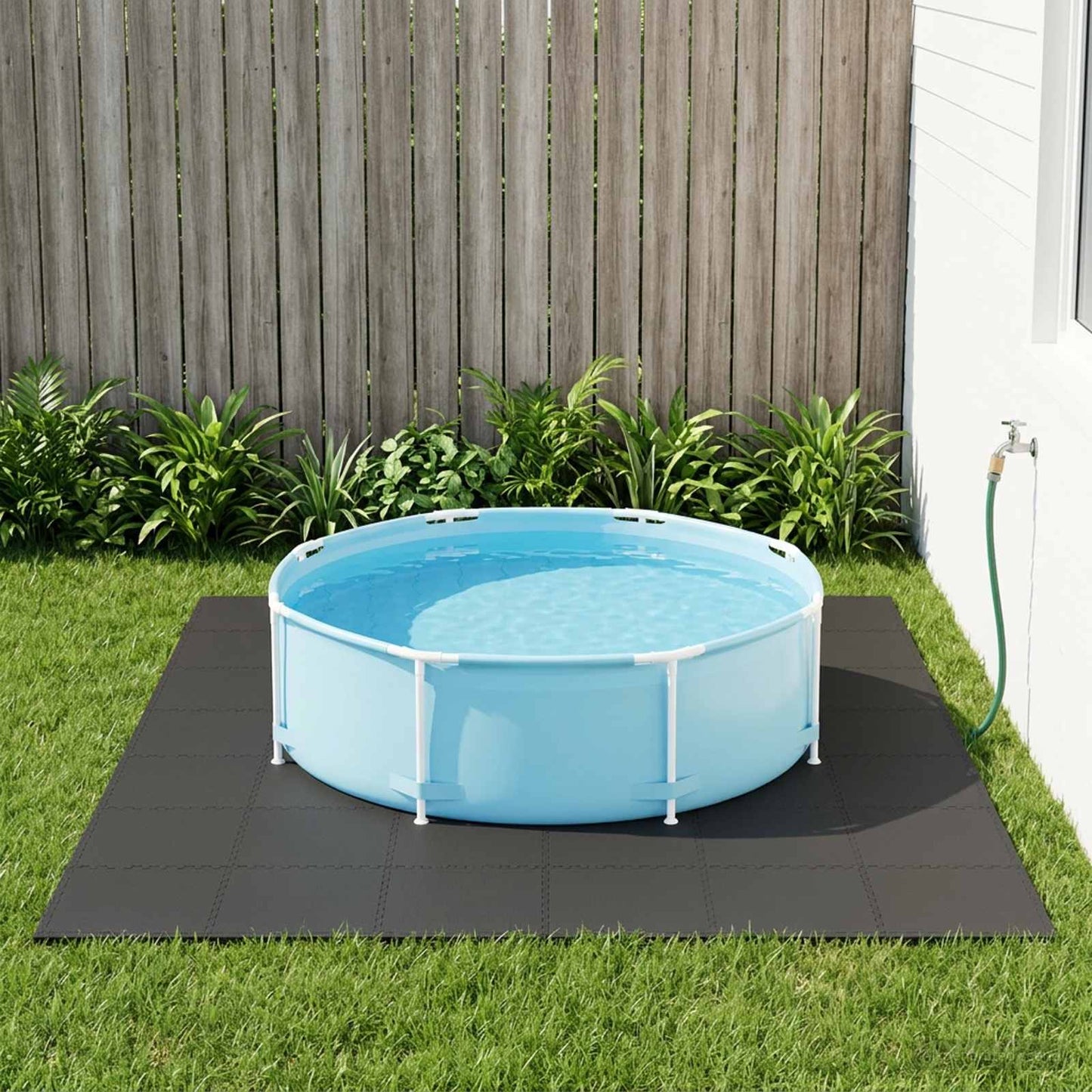 Medence aljzat 50 pcs Fekete 18 m² EVA Hab