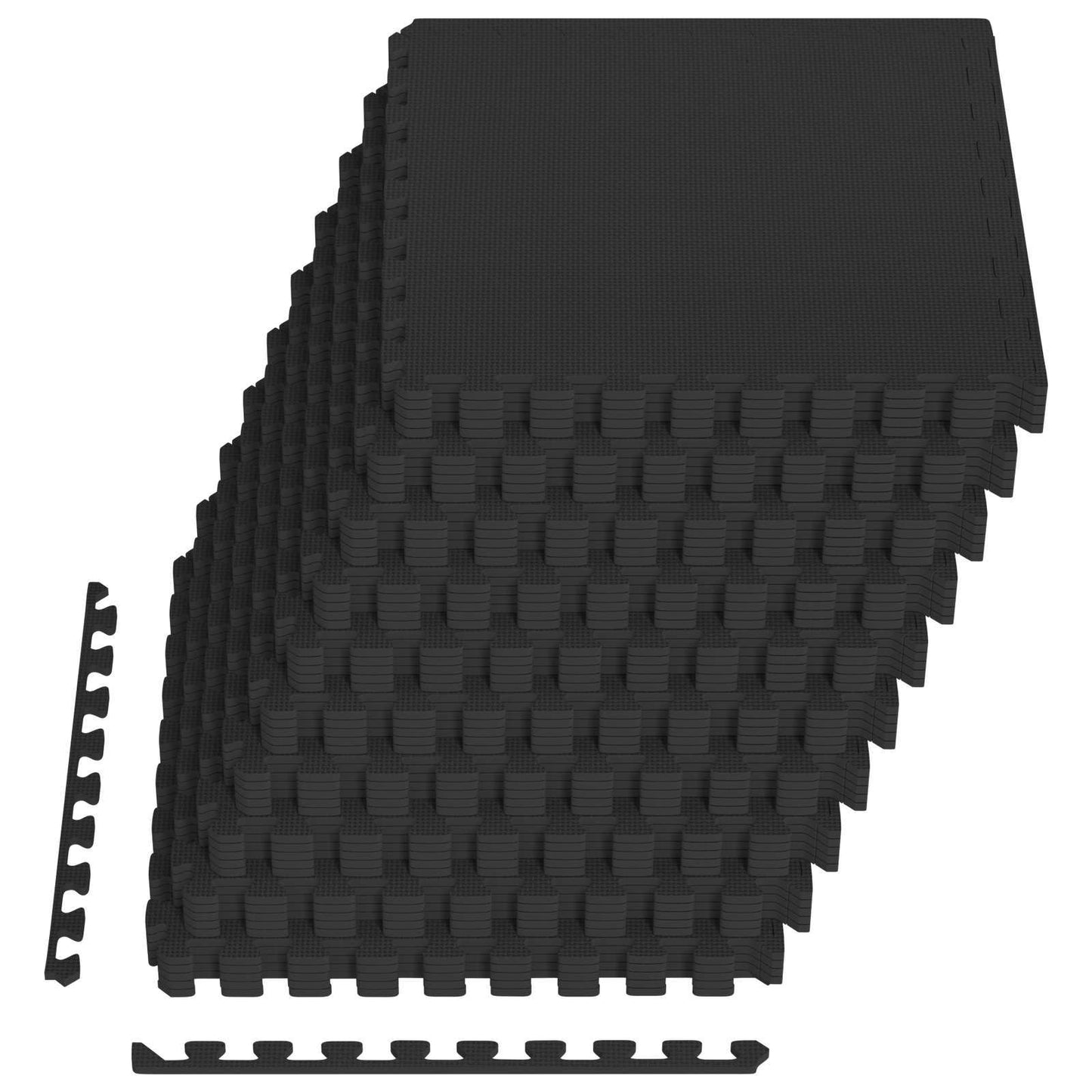 Medence aljzat 50 pcs Fekete 18 m² EVA Hab