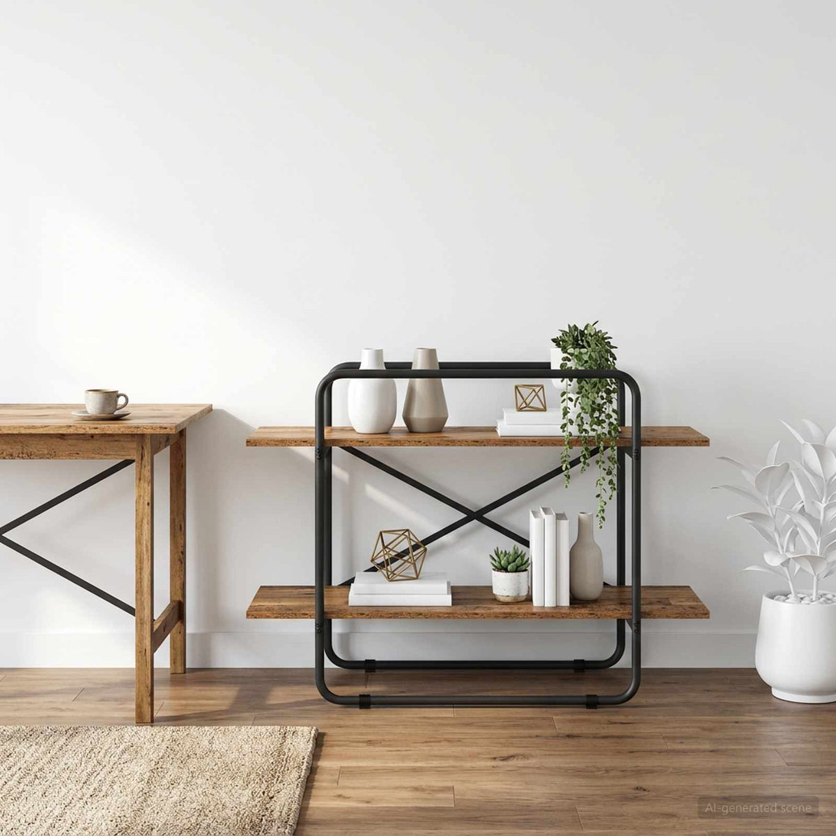 Könyvespolc 2 szintes 100 x 35 x 70 cm PB Tölgyfa
