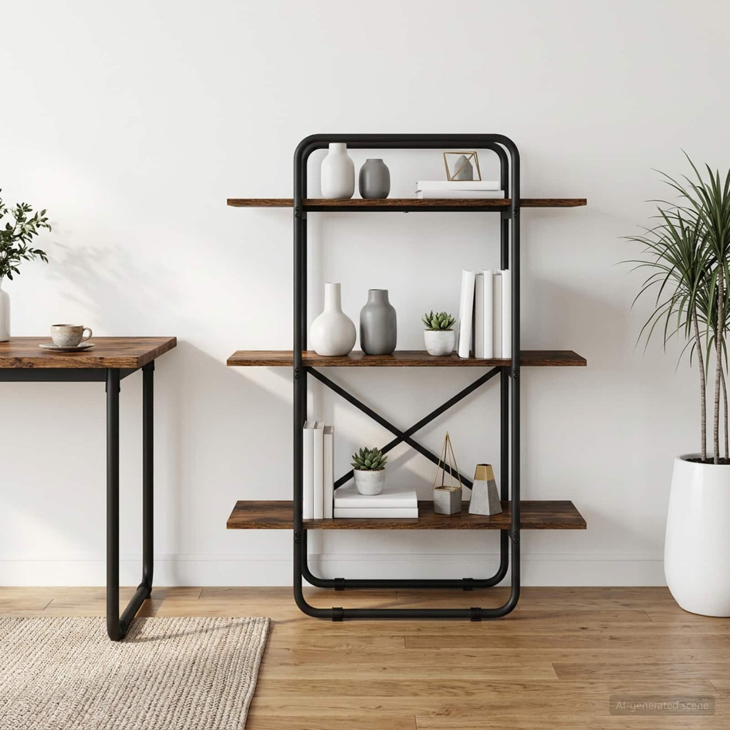 Könyvespolc 3 szintes 60 x 35 x 105 cm PB Füstös Tölgy