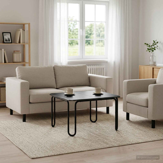 Dohányzóasztal Fekete 100 x 100 x 45 cm Szerelt Fa