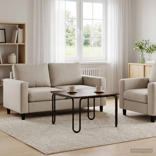 Dohányzóasztal Füstös Tölgy 100 x 100 x 45 cm Szerelt Fa