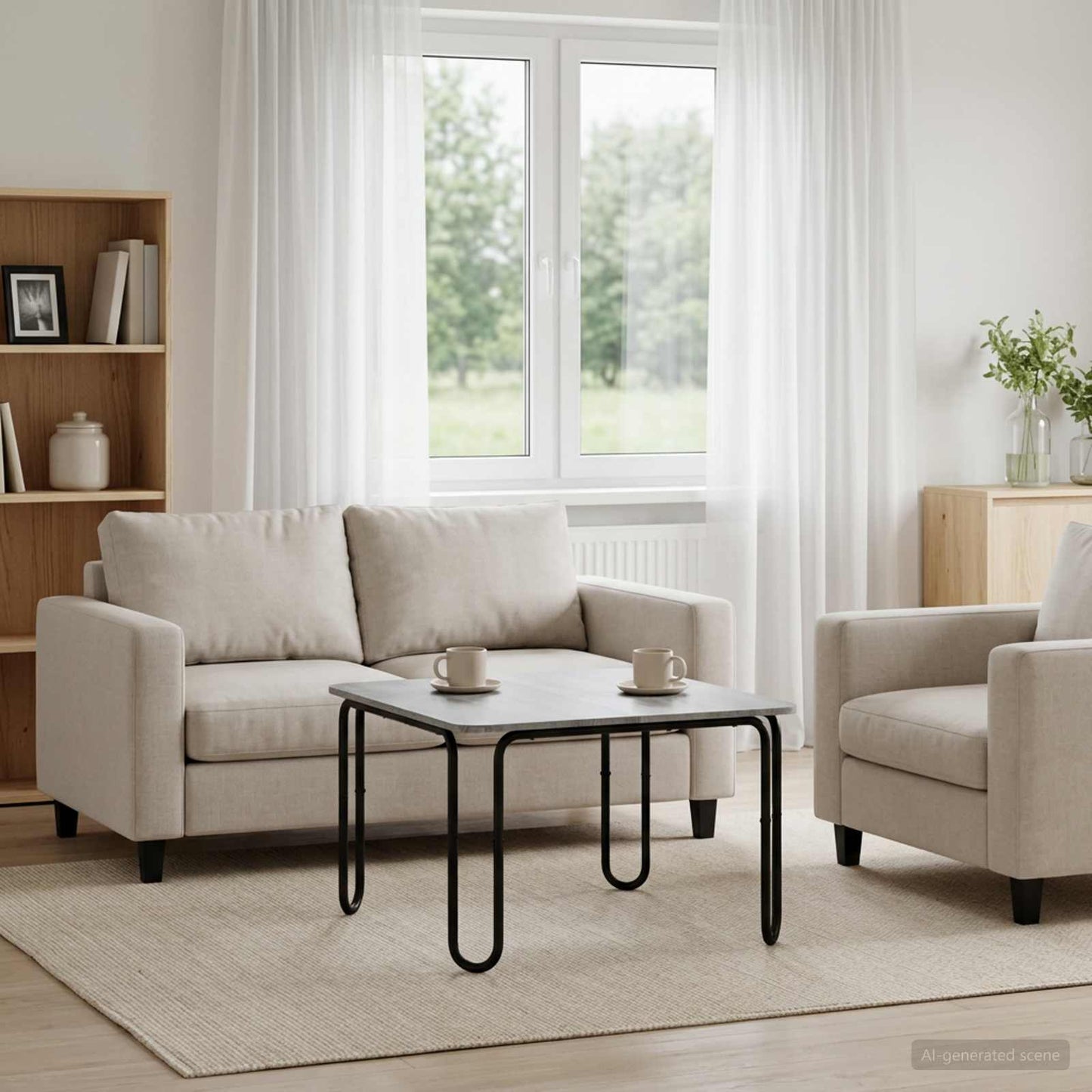 Dohányzóasztal Szürke Sonoma 100 x 100 x 45 cm Szerelt Fa