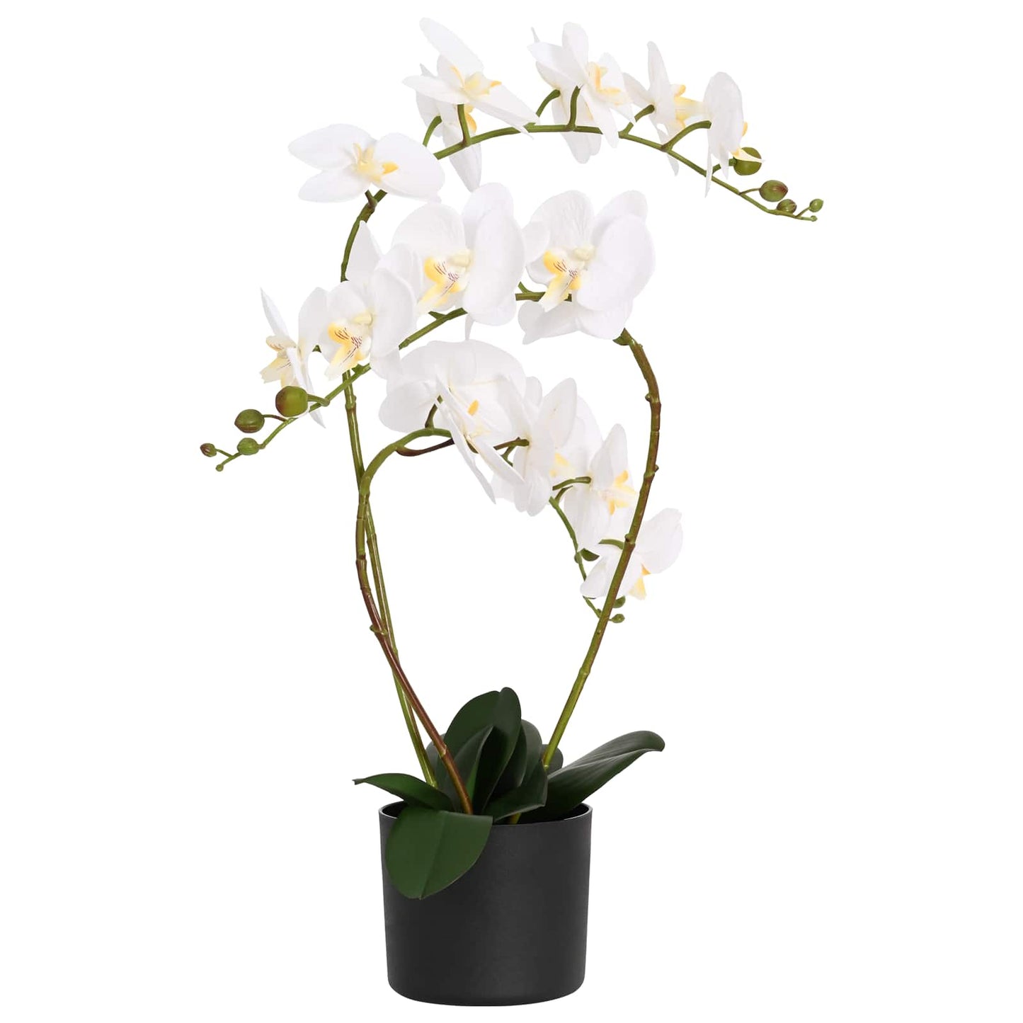 Mesterséges orchidea növény cserépben Fehér 45 x 15 x 65 cm