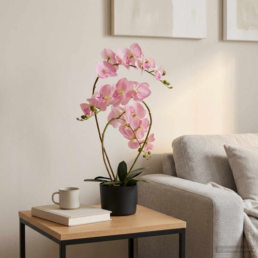 Mesterséges orchidea növény cserépben Rózsaszín 45 x 15 x 65 cm