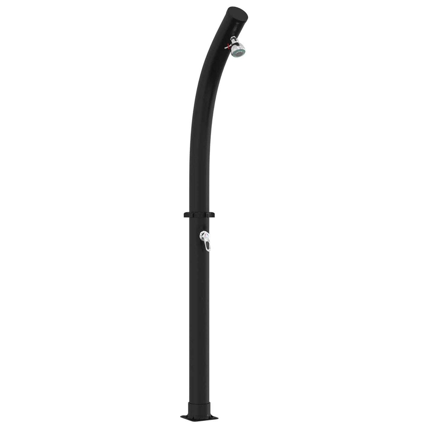 Napelemes zuhany zuhanyfejjel 20 l PVC, ABS, Cinkötvözet Fekete