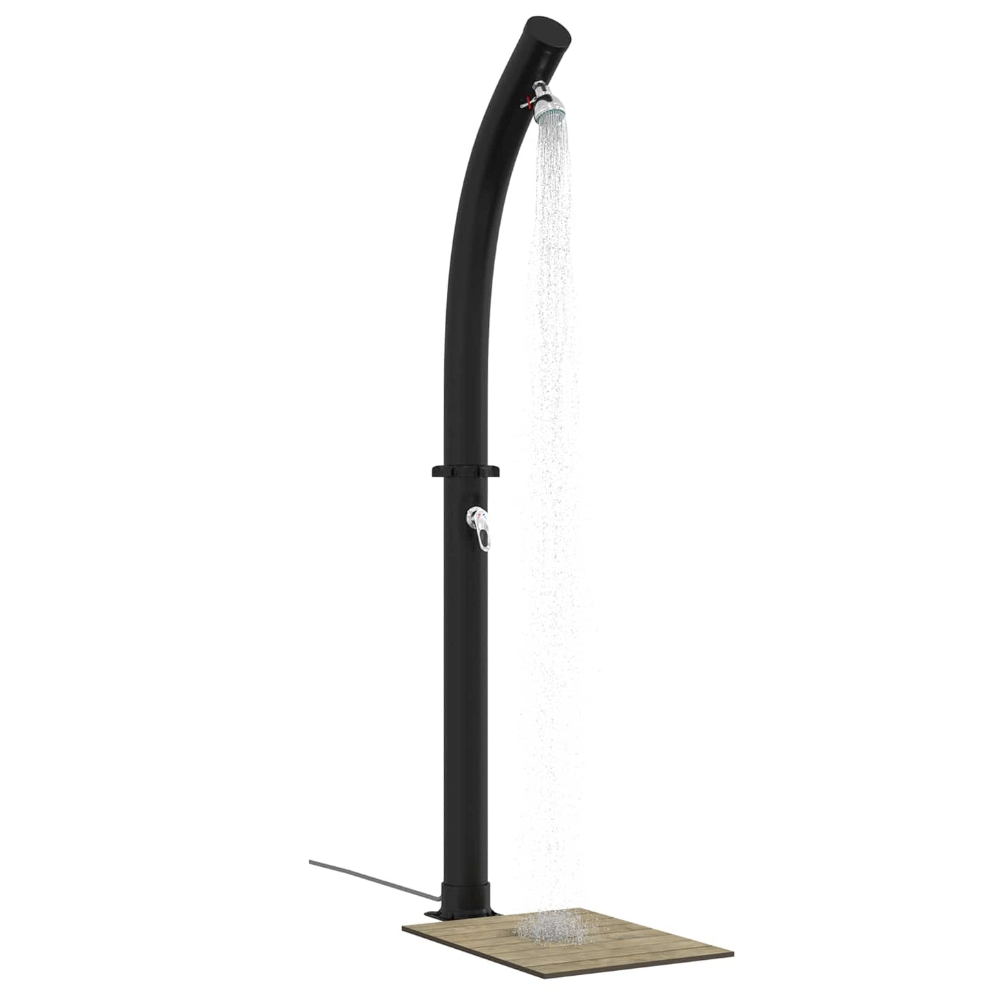 Napelemes zuhany zuhanyfejjel 20 l PVC, ABS, Cinkötvözet Fekete