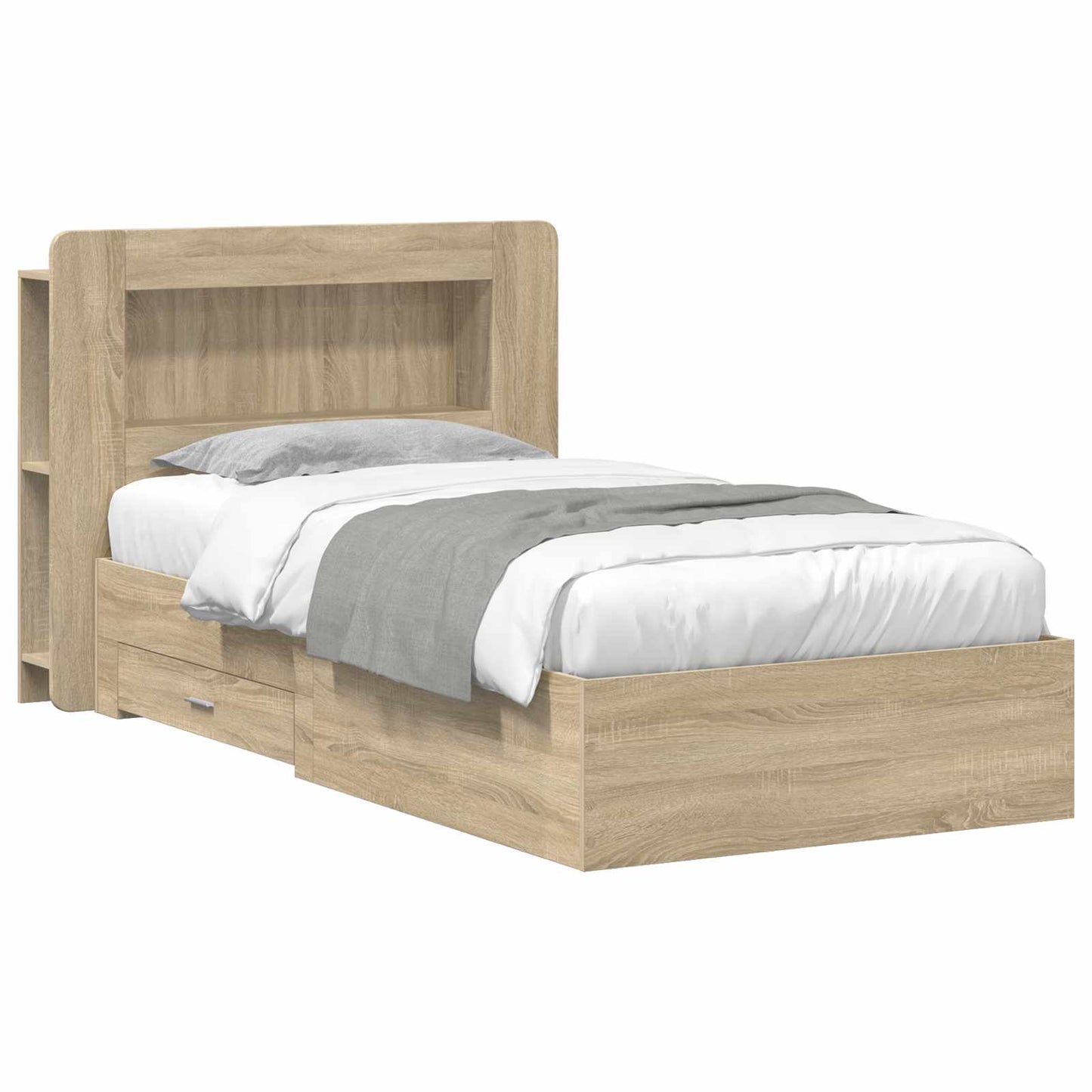 Ágykeret tárolóval Sonoma Tölgy 80 x 200 cm Szerelt Fa