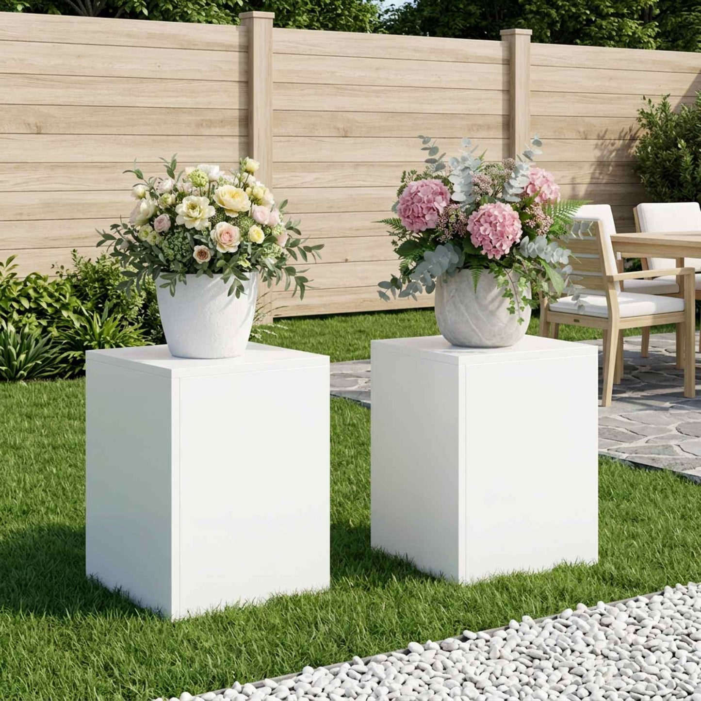 Növényállvány 2 pcs Fehér 30 x 30 x 40 cm Acél
